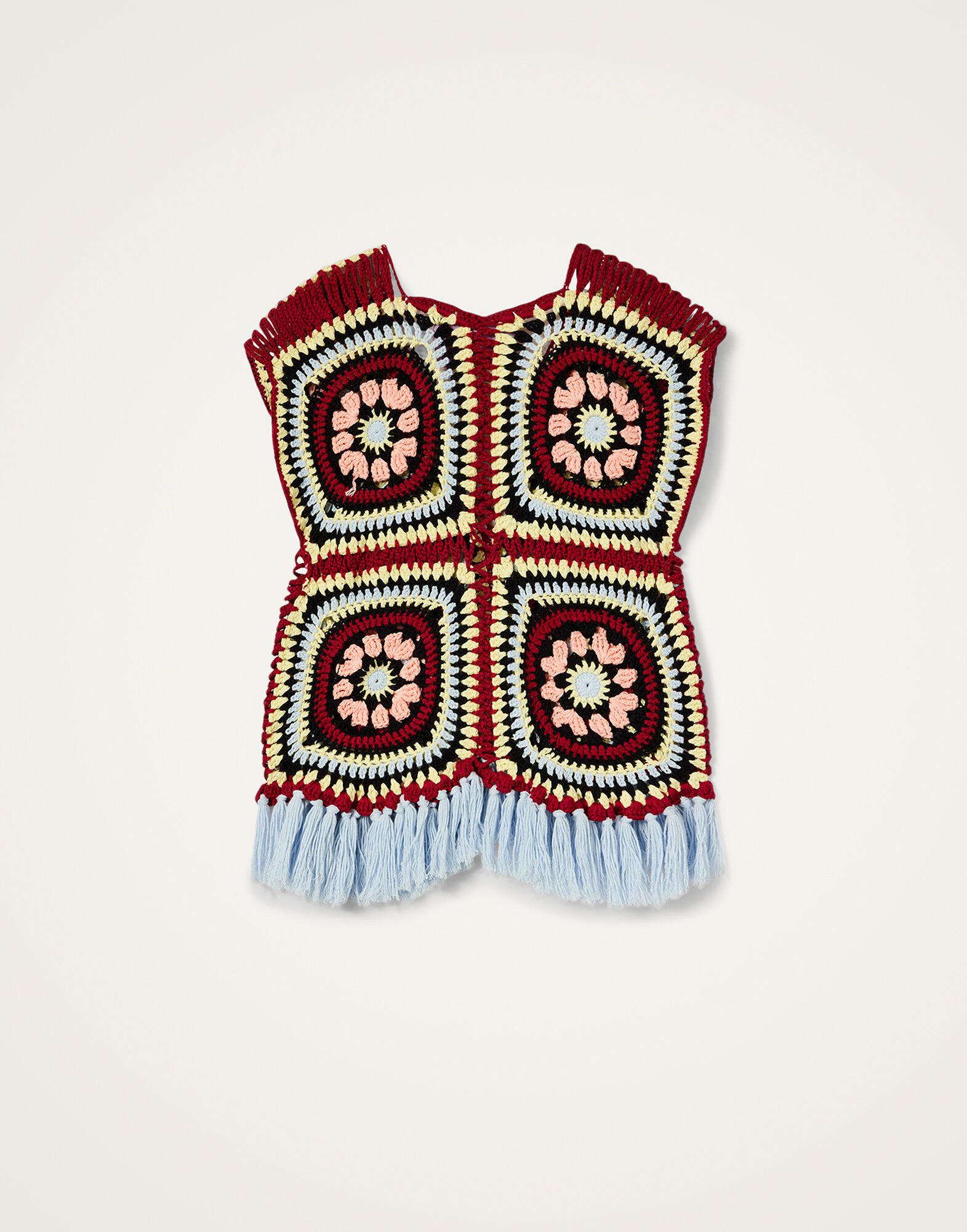 La DoubleJ Sole Star Crochet Top Multicolor Red & Black PUL0306KNI161VA379BL01