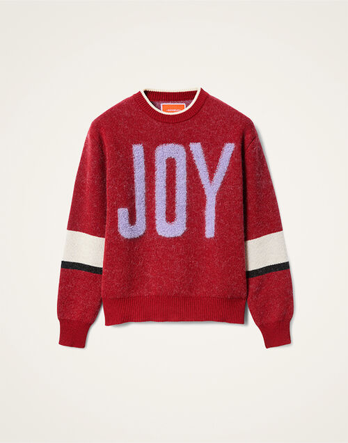 La DoubleJ Joy Sweater Color Block Red & Lilac PUL0248KNI156VA417RE02