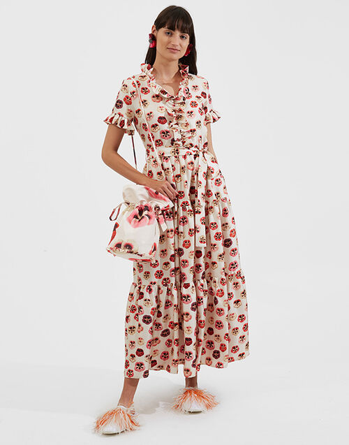 La DoubleJ Long And Sassy Dress Micro Pansy DRE0017SIL001PAN0002