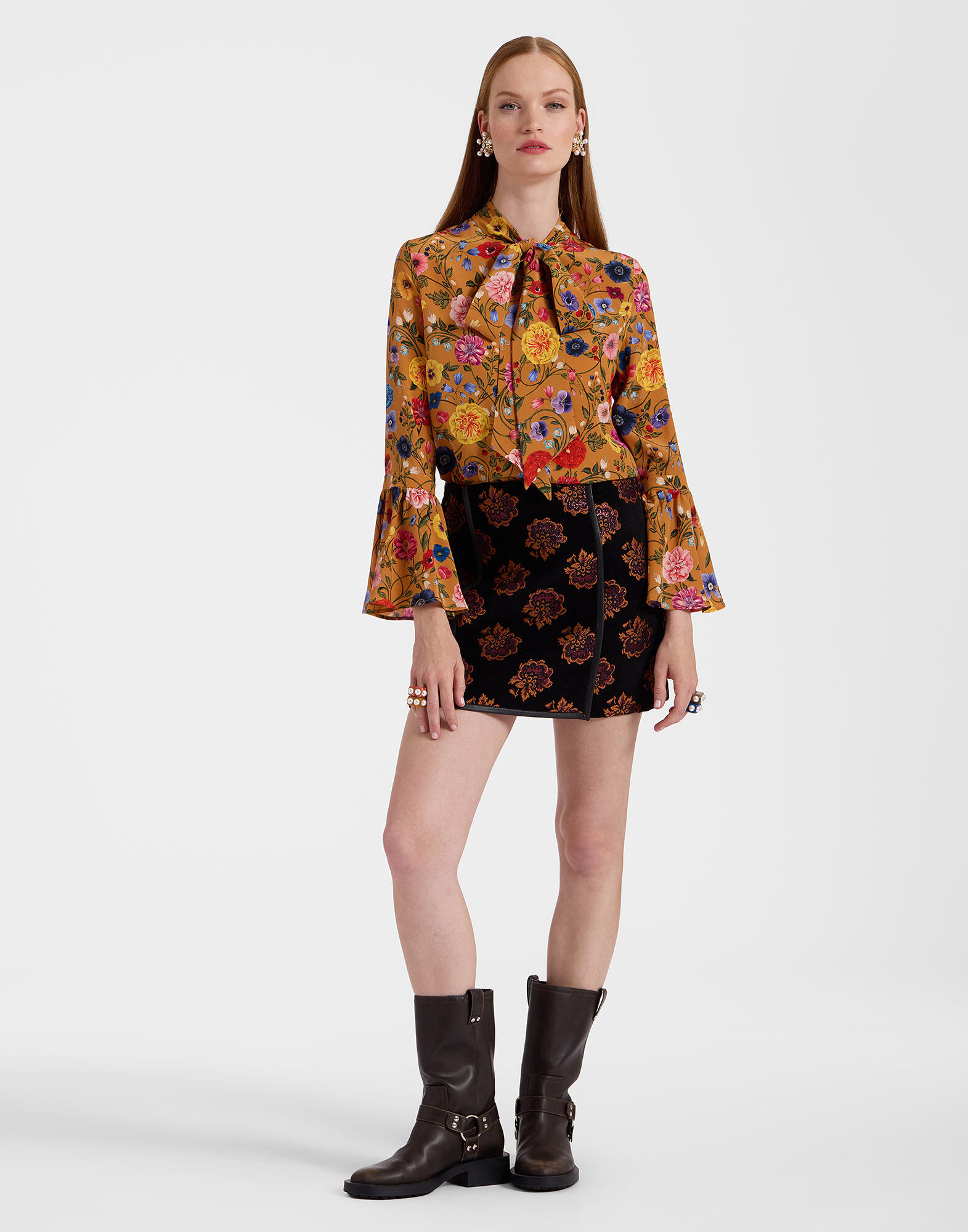 La DoubleJ Twiggy Skirt Rosette Black SKI0128JCQ086ROS05BL01