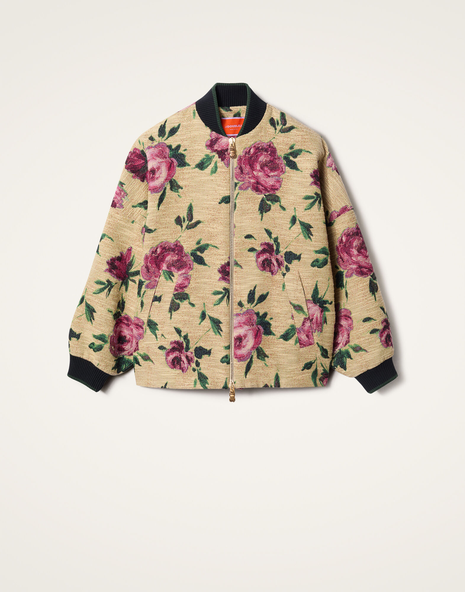 La DoubleJ Brooklyn Bomber Roses Light Beige JAC0128COT069ROS06BR01