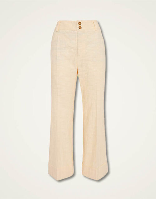 La DoubleJ Hendrix Pants Solid Cream TRO0014COT005SOLIDWH03