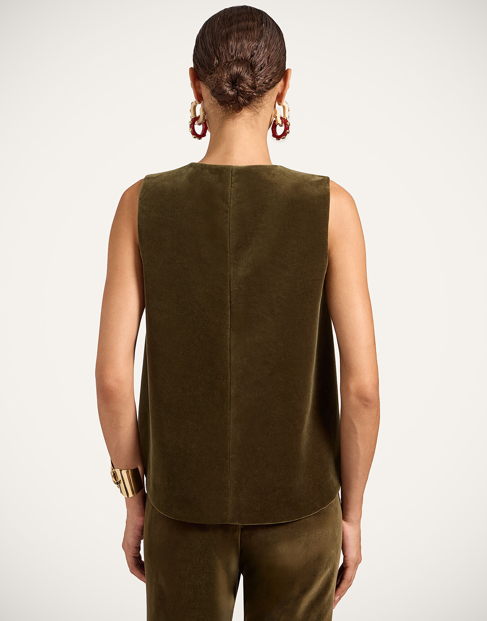 La DoubleJ La Scala Top Solid Moss Green TOP0169VEL011SOLIDGR14