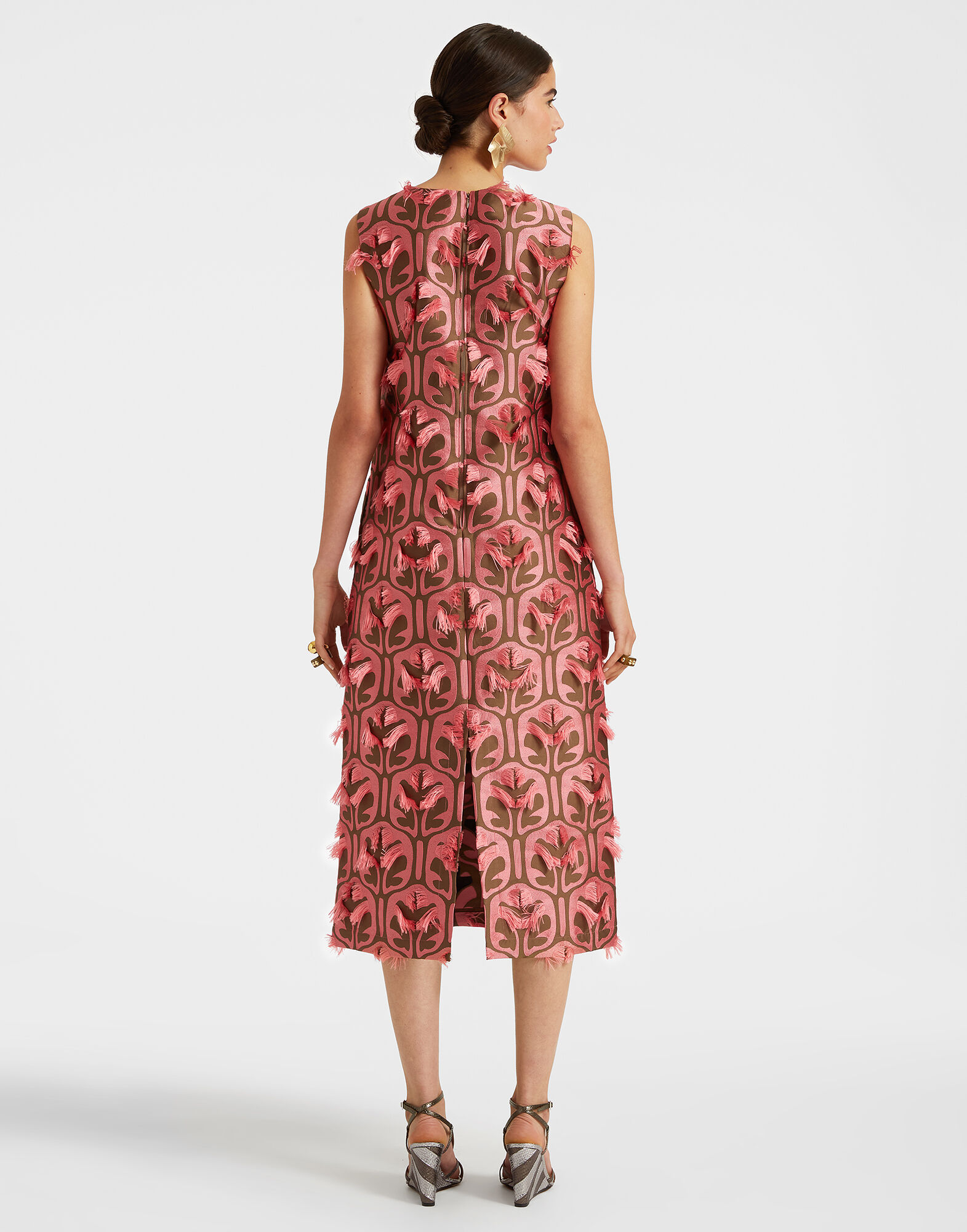 La DoubleJ Column Dress Grove Kaki/Pink DRE0389JCQ043GRV03PI01