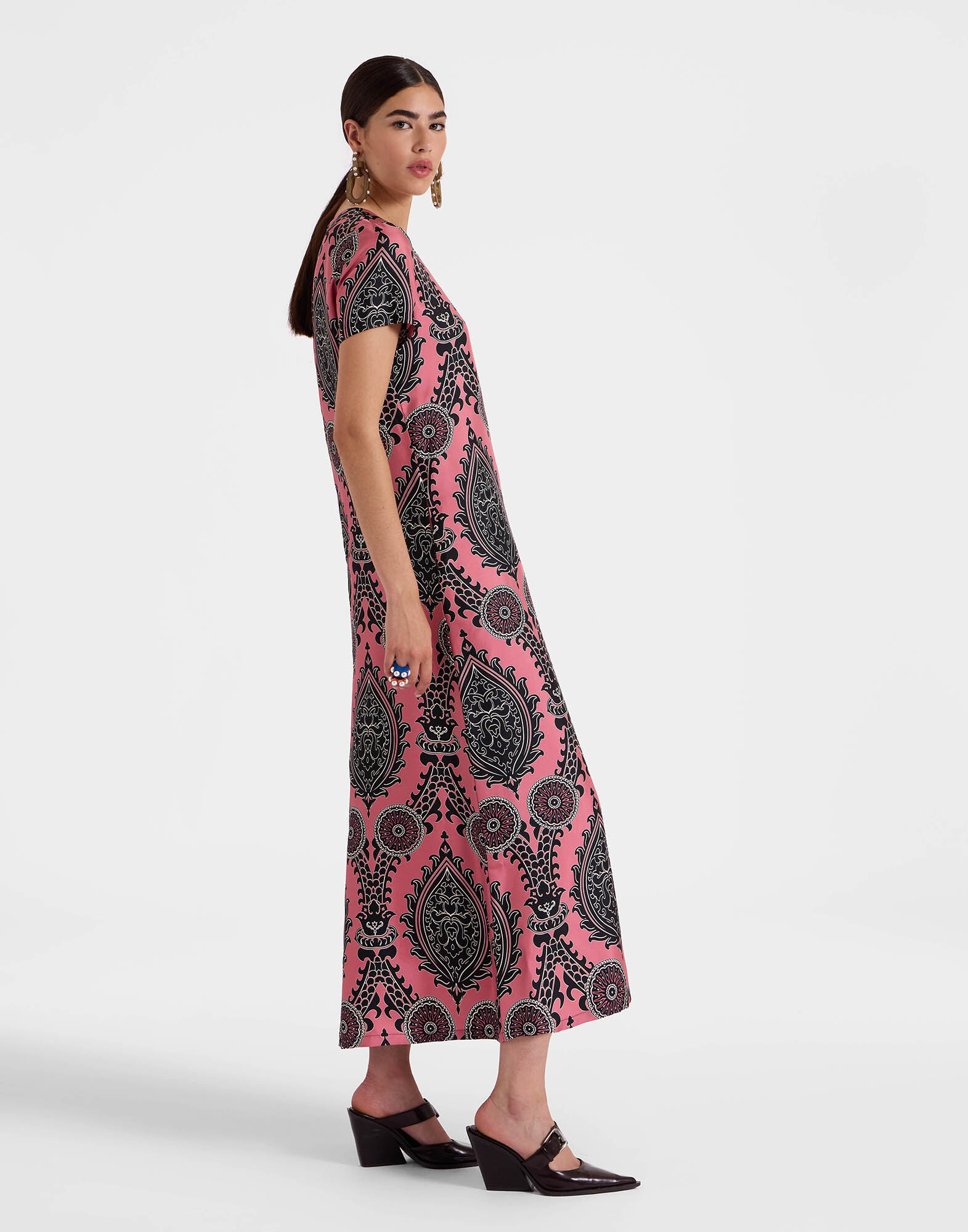 La DoubleJ Swing Dress Oltrarno Pink DRE0001SIL001OLT01PI01