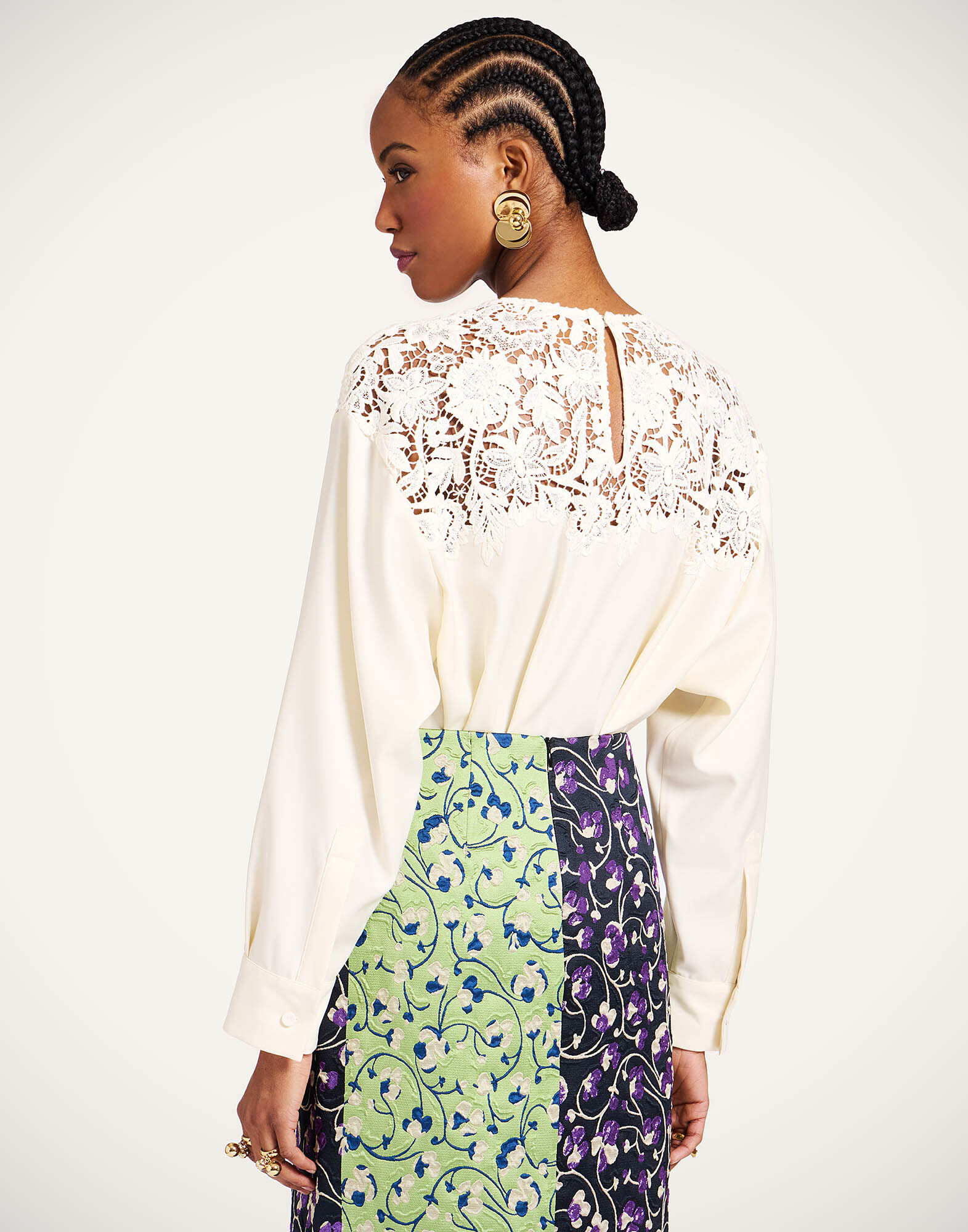 La DoubleJ Glow Home Top Solid Ecru SHI0154WOL035SOLIDBR05