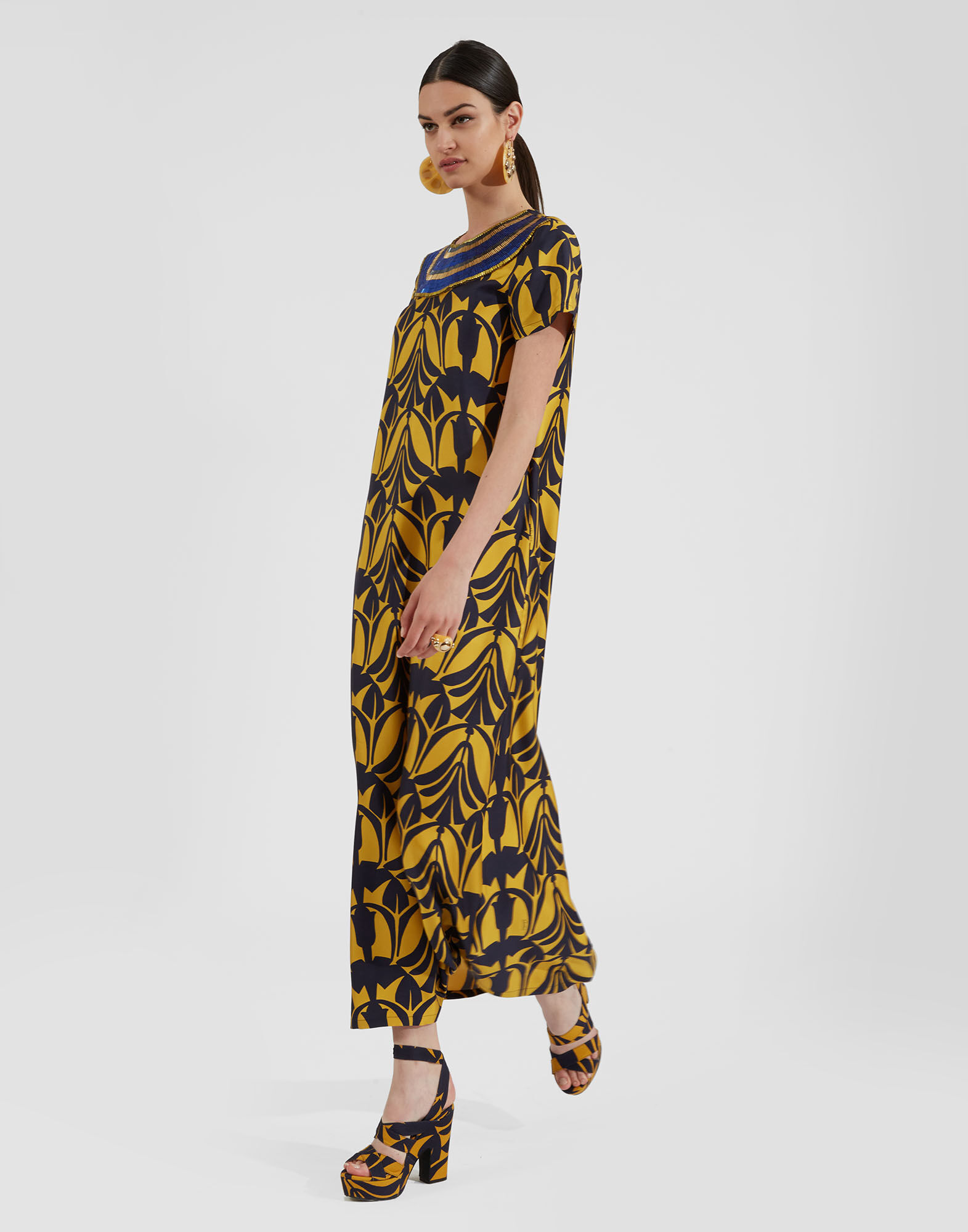 La DoubleJ Super Swing Dress Papyrus Gold DRE0601SIL001PAY01YE05