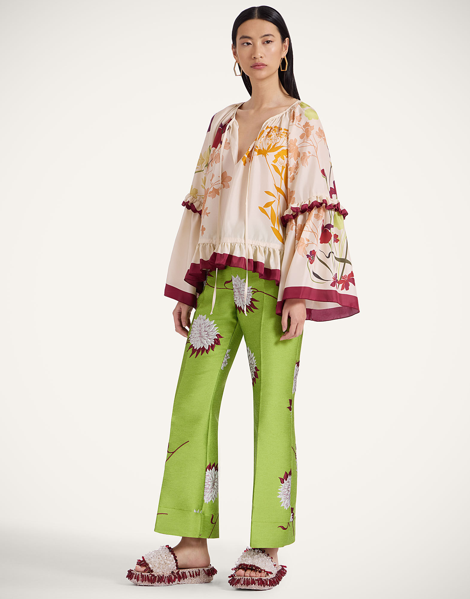 La DoubleJ Boho Blouse Corsage Plac&eacute;e Ivory TOP0132SIL009CRS01WH04