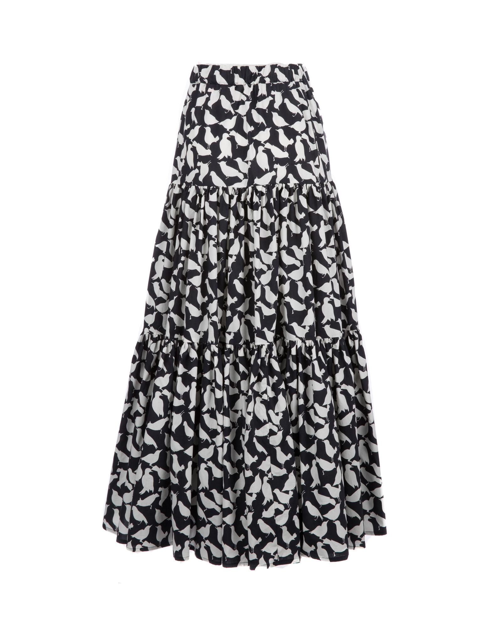 LaDoubleJ Big Skirt Uccellini Bianchi SKI0001COT001UCC0002