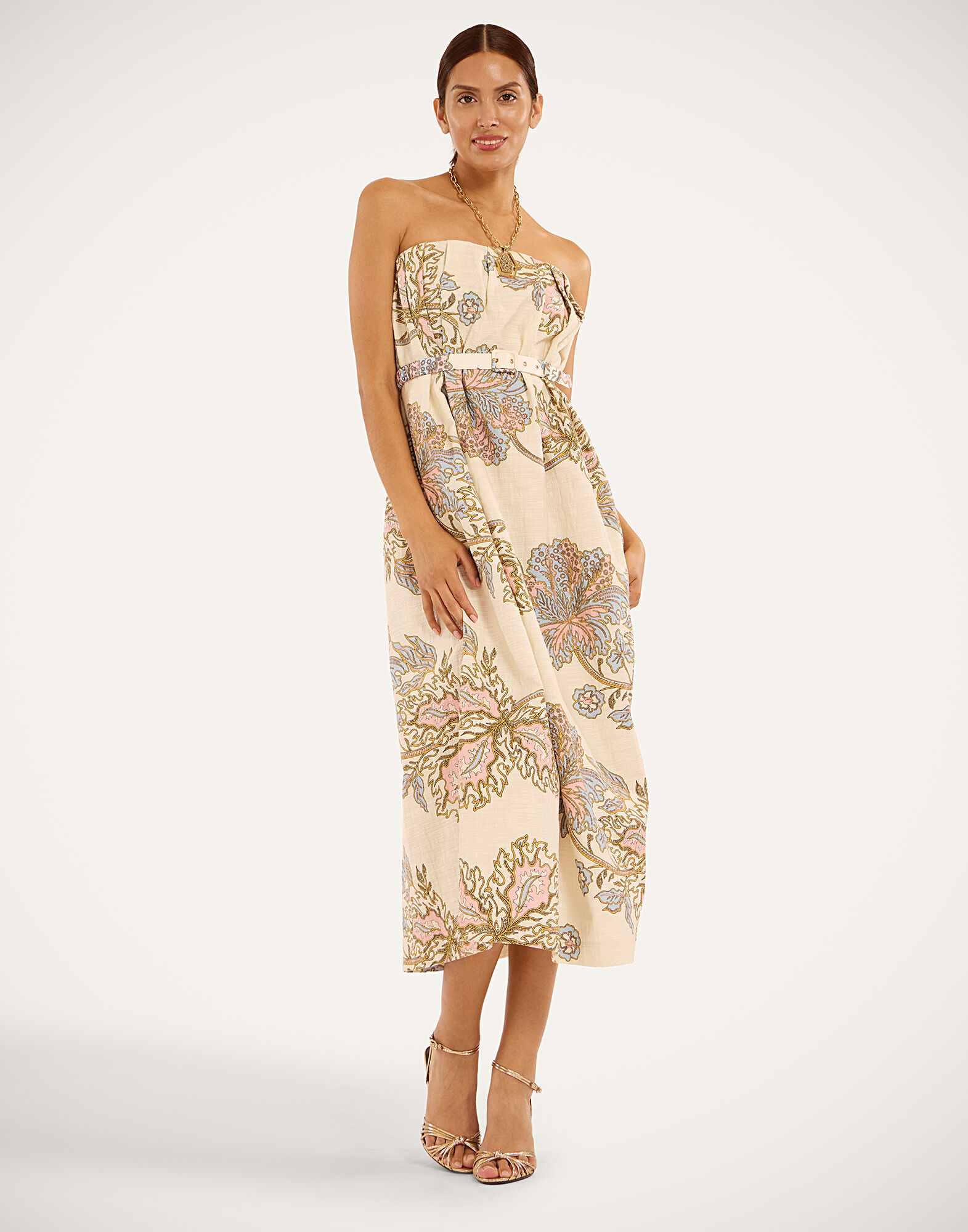 La DoubleJ Belted Filter Dress Swathe Ivory DRE1073COT005SWA01WH04