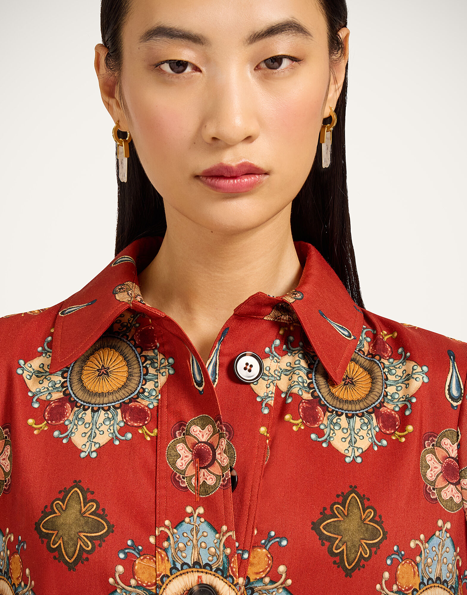 La DoubleJ Short Artemis Dress Nucleus Plac&eacute;e Rust DRE0180CAD001NUC02OR04