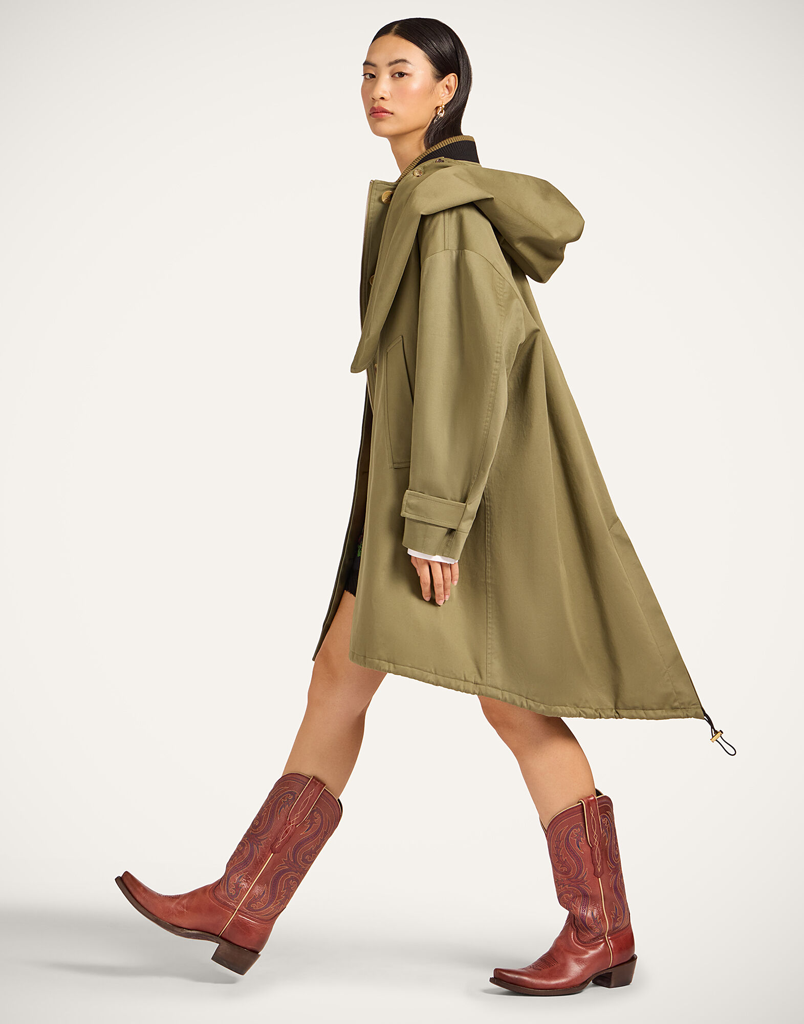 La DoubleJ Windsor Parka Solid Military Green JAC0160COT081SOLIDGR12