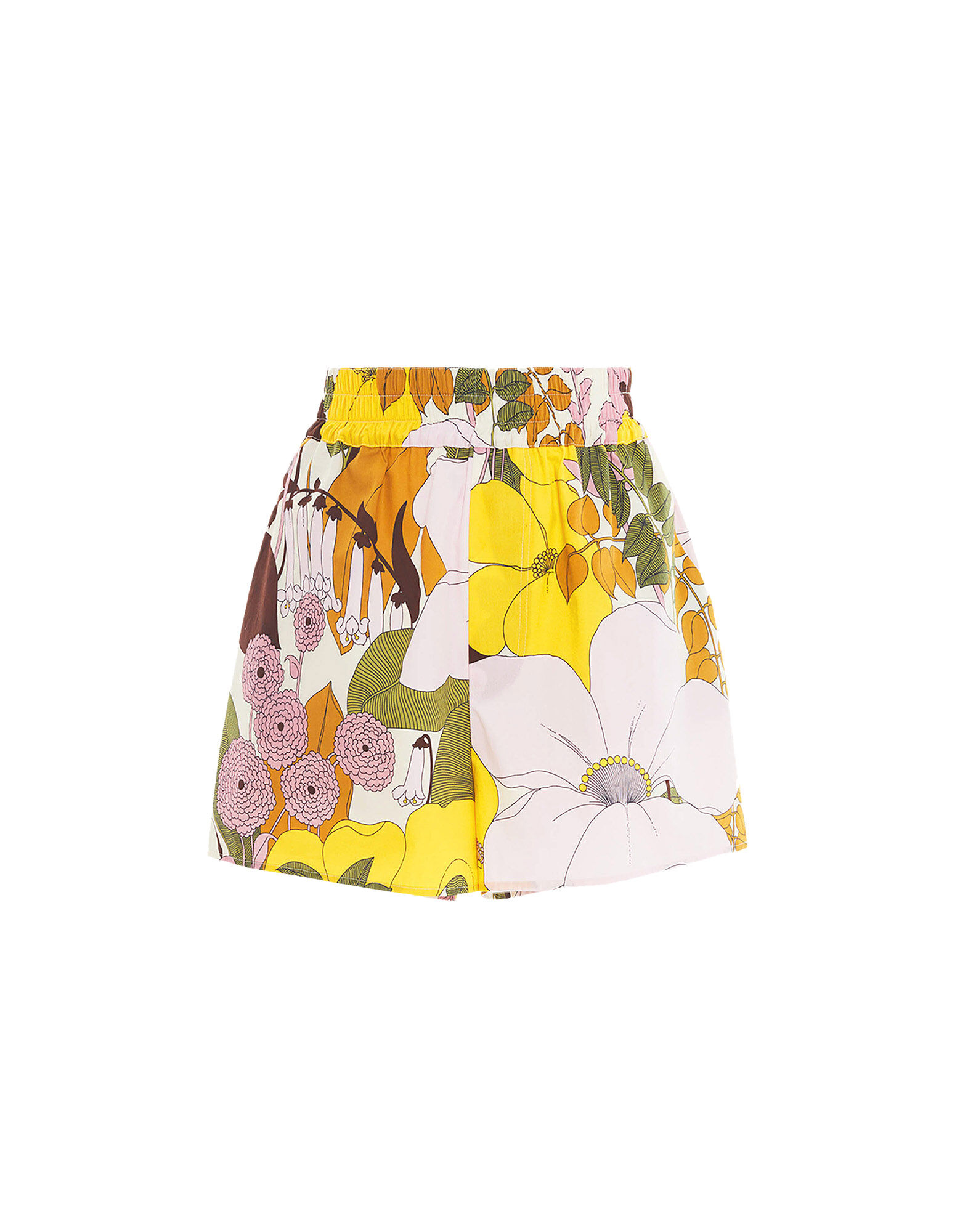 La DoubleJ Pull-Up Shorts Big Flower Rose TRO0059COT039BFL03PI01