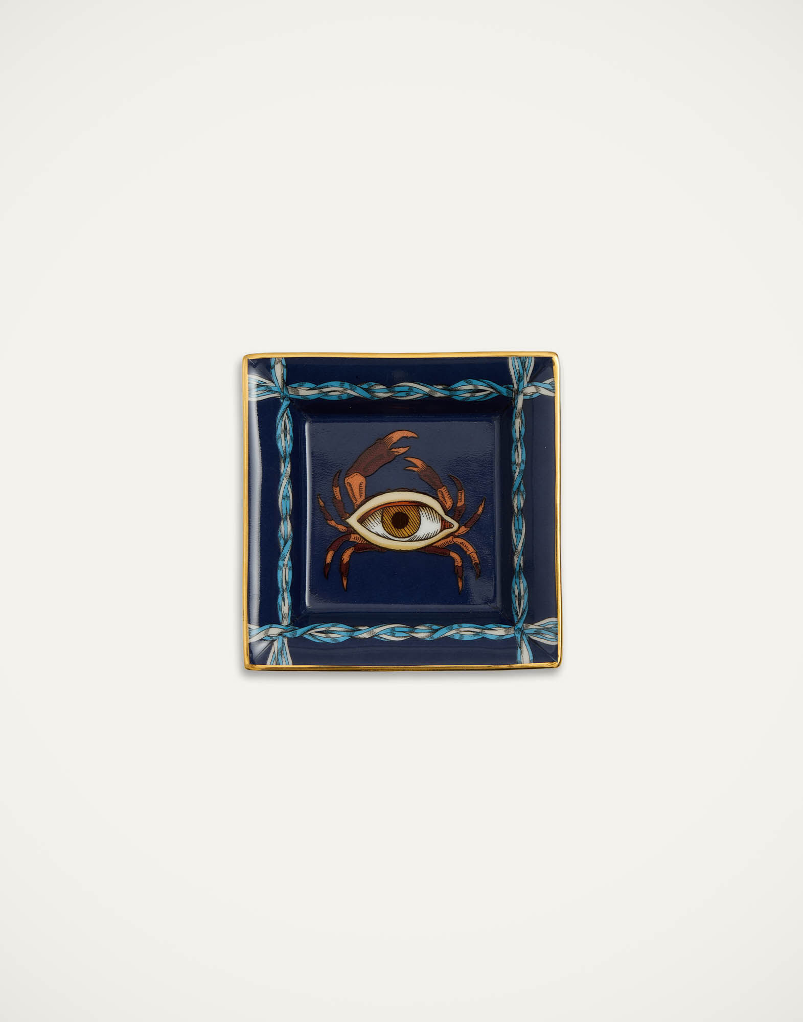 La DoubleJ Mini Trinket Tray The Crab Midnight Blue TRI0009CER001CRB07BU04