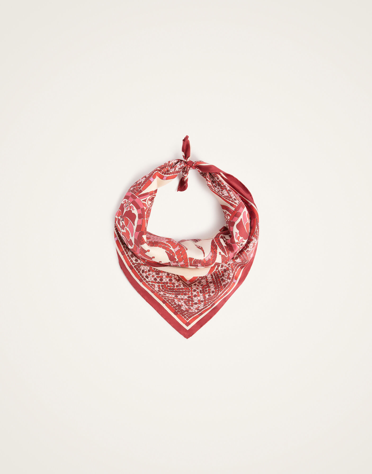 La DoubleJ Foulard 45 Cobra Plac&eacute;e Red SCA0065SIL006COB01RE01