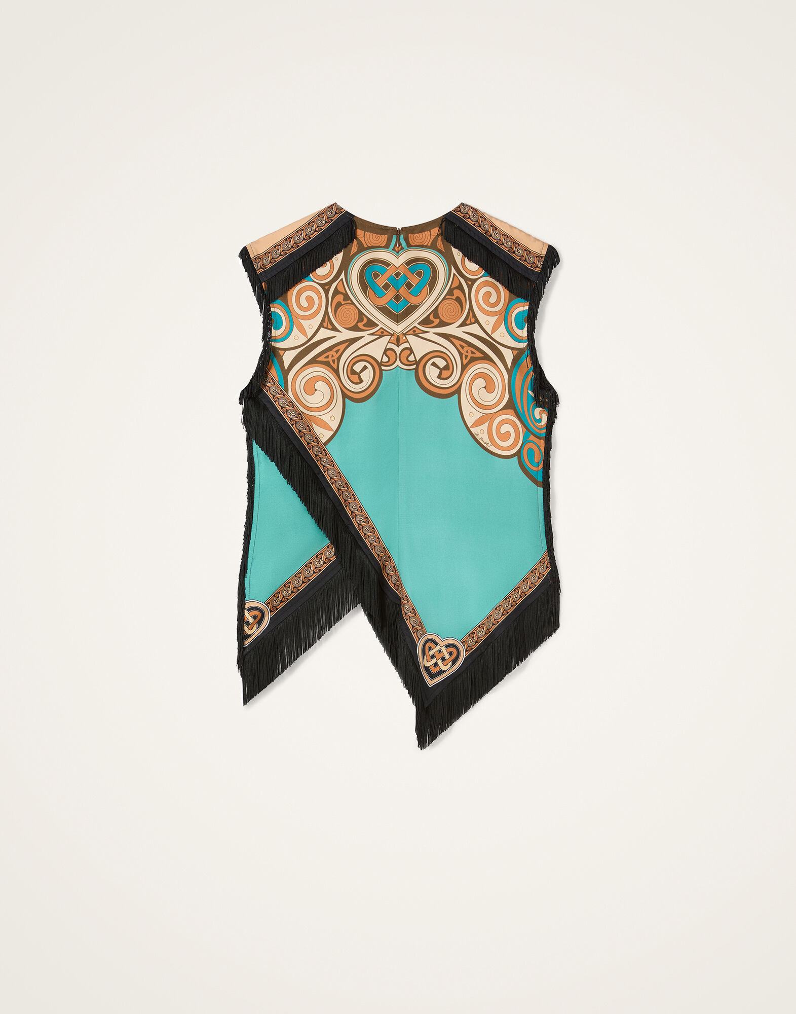 La DoubleJ Scarf Top Kells Plac&eacute;e Blue Petrol TOP0160SIL006KEL03BU05