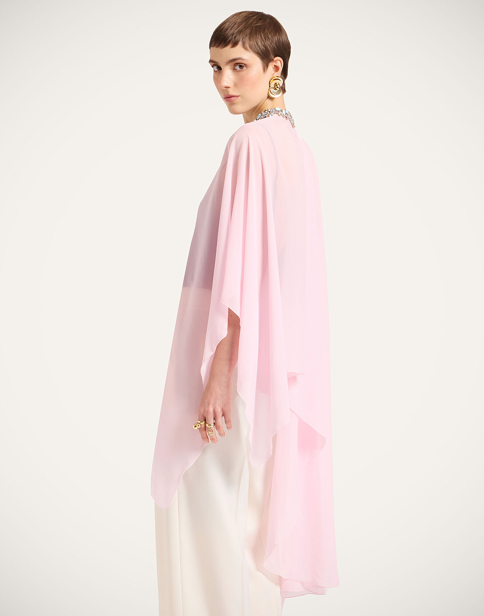 La DoubleJ Maria Cape Solid Pink SCA0091SIL025SOLIDPI01
