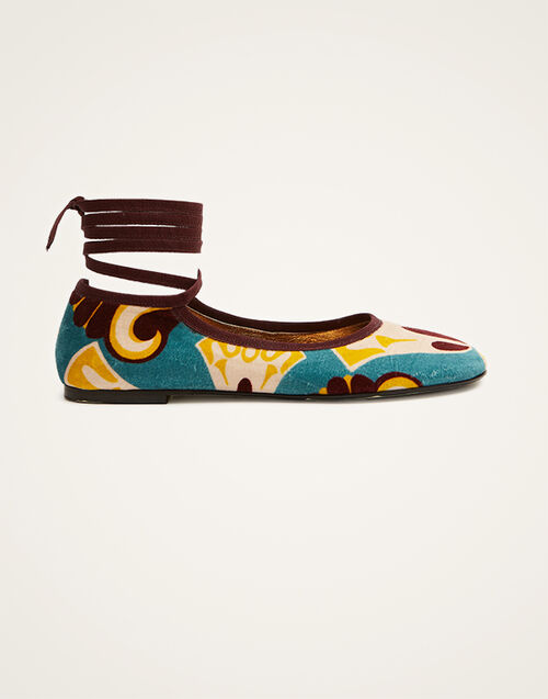 La DoubleJ Winter Ballerina Flats Dendera Light Blue SHO0090VEL001DEN01BU01