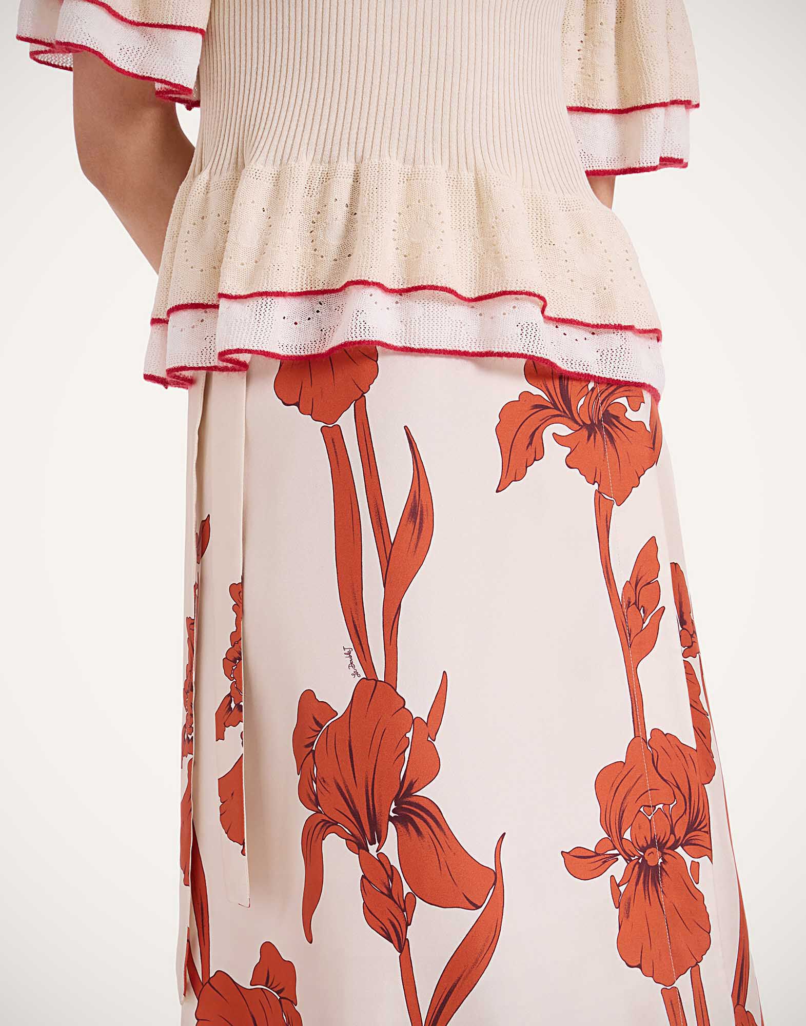 La DoubleJ Pareo Midi Skirt Iris Dark Orange SKI0145SIL001IRS04OR03