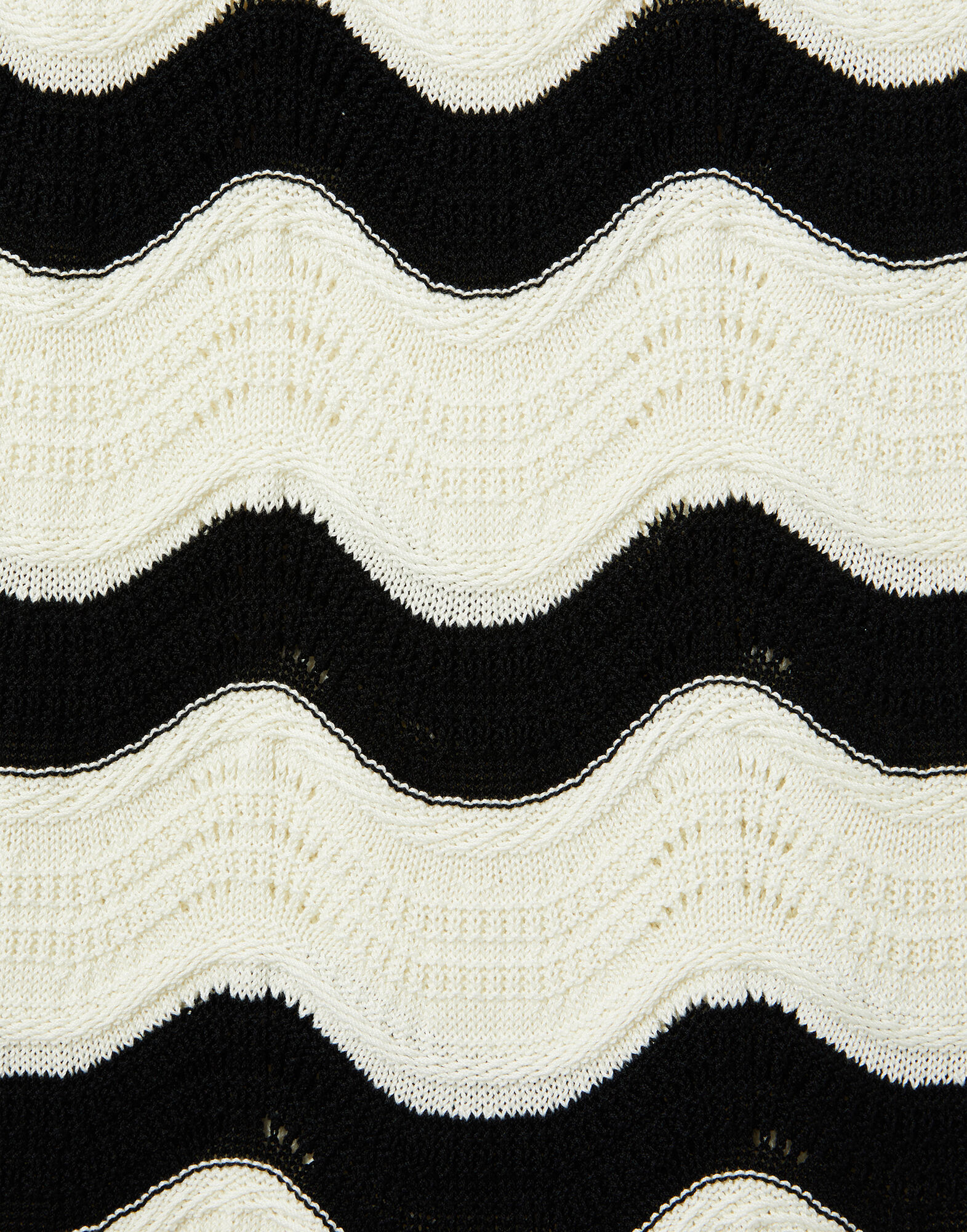 La DoubleJ Chevron Skirt Bicolor Black & Ivory SKI0155KNI158VA383BL01