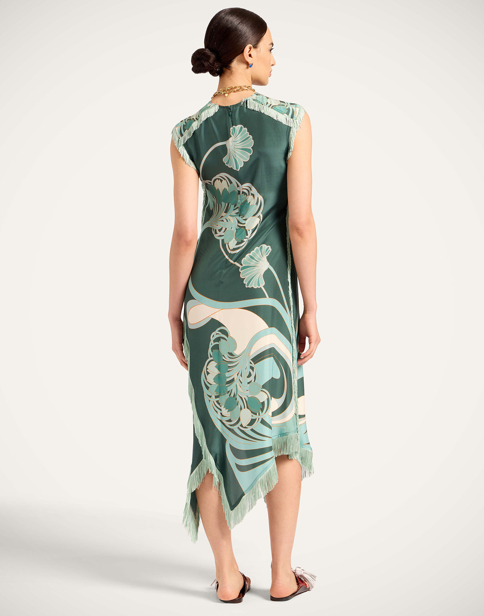 La DoubleJ Scarf Dress Blooming Tulip Plac&eacute;e Dark Green DRE0964SIL009BTU01GR03