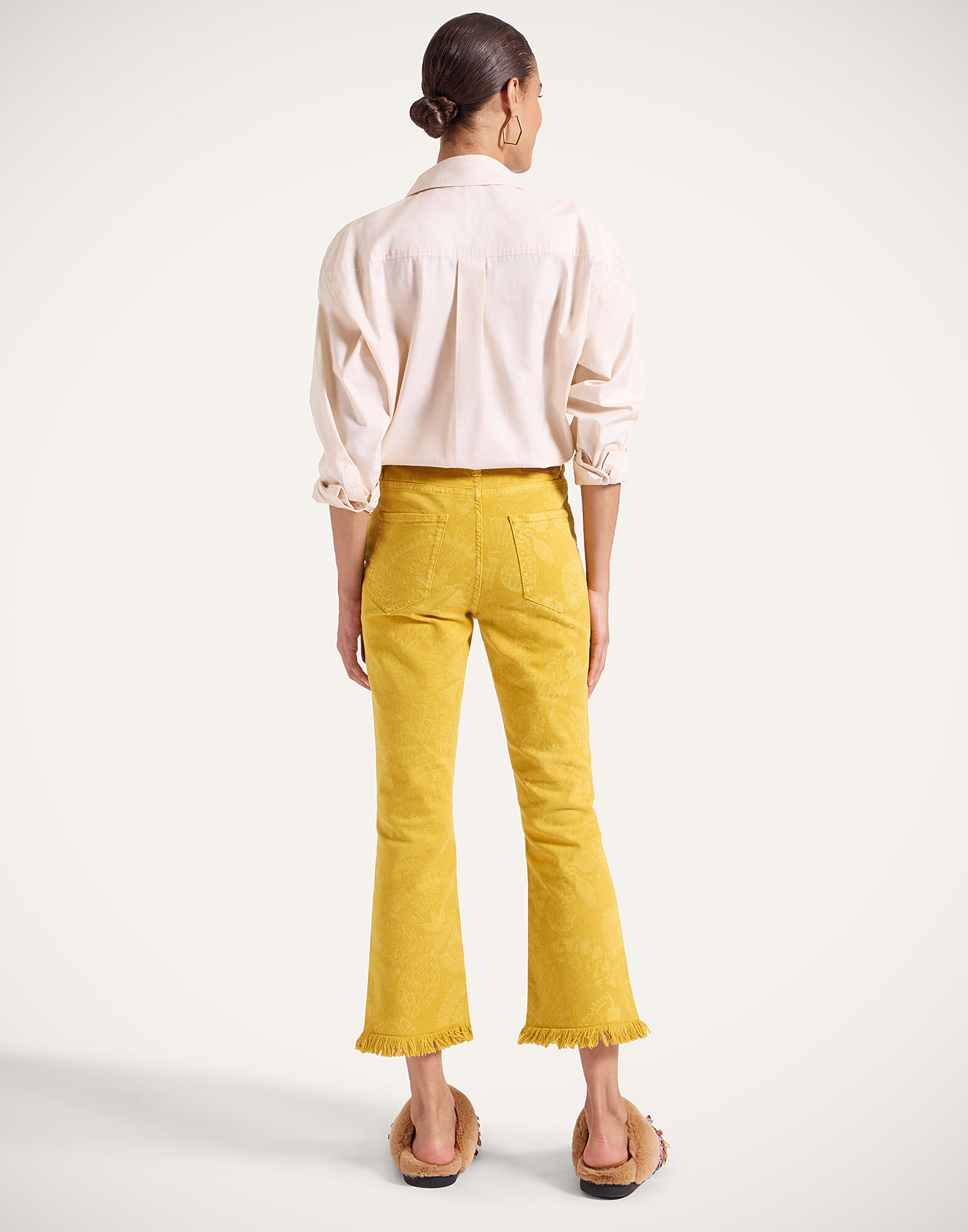 La DoubleJ Fancy Crop Jeans Sicomore Yellow TRO0108DEN001SIC03OR06