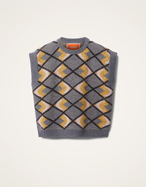 La DoubleJ Half-Light Gilet Half-Light Grey PUL0223KNI132VA307GY02