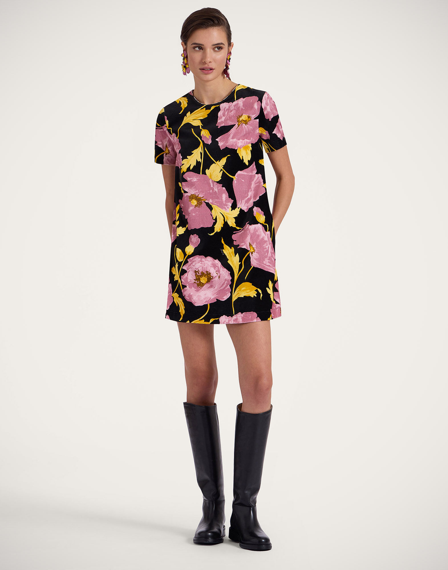 La DoubleJ Mini Swing Dress Sylph Black DRE0658VEL001SYL01BL01