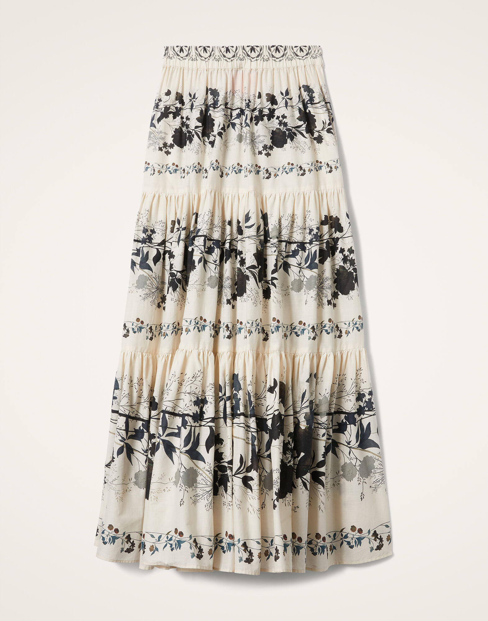 La DoubleJ Big Skirt Stilo Plac&eacute;e Ivory SKI0139COT056STI01WH04