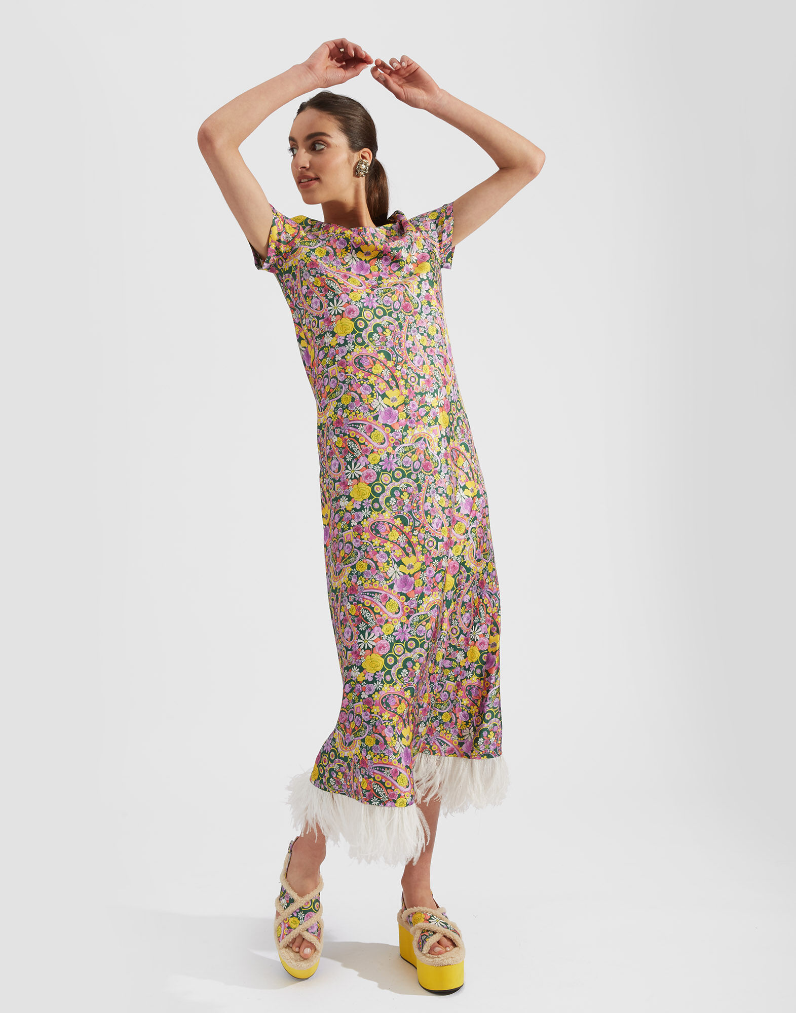 La DoubleJ Swing Dress (With Feathers) Tripping DRE0316SIL001TRG0001