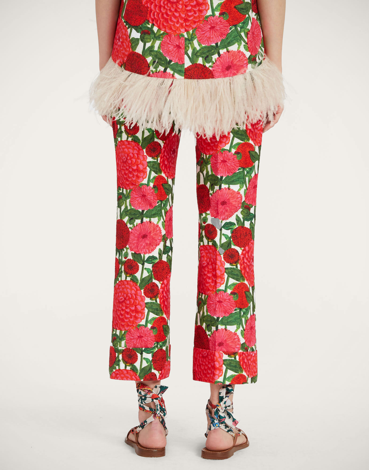 La DoubleJ Hendrix Pants Pink Dahlias TRO0014COT005DAH0001