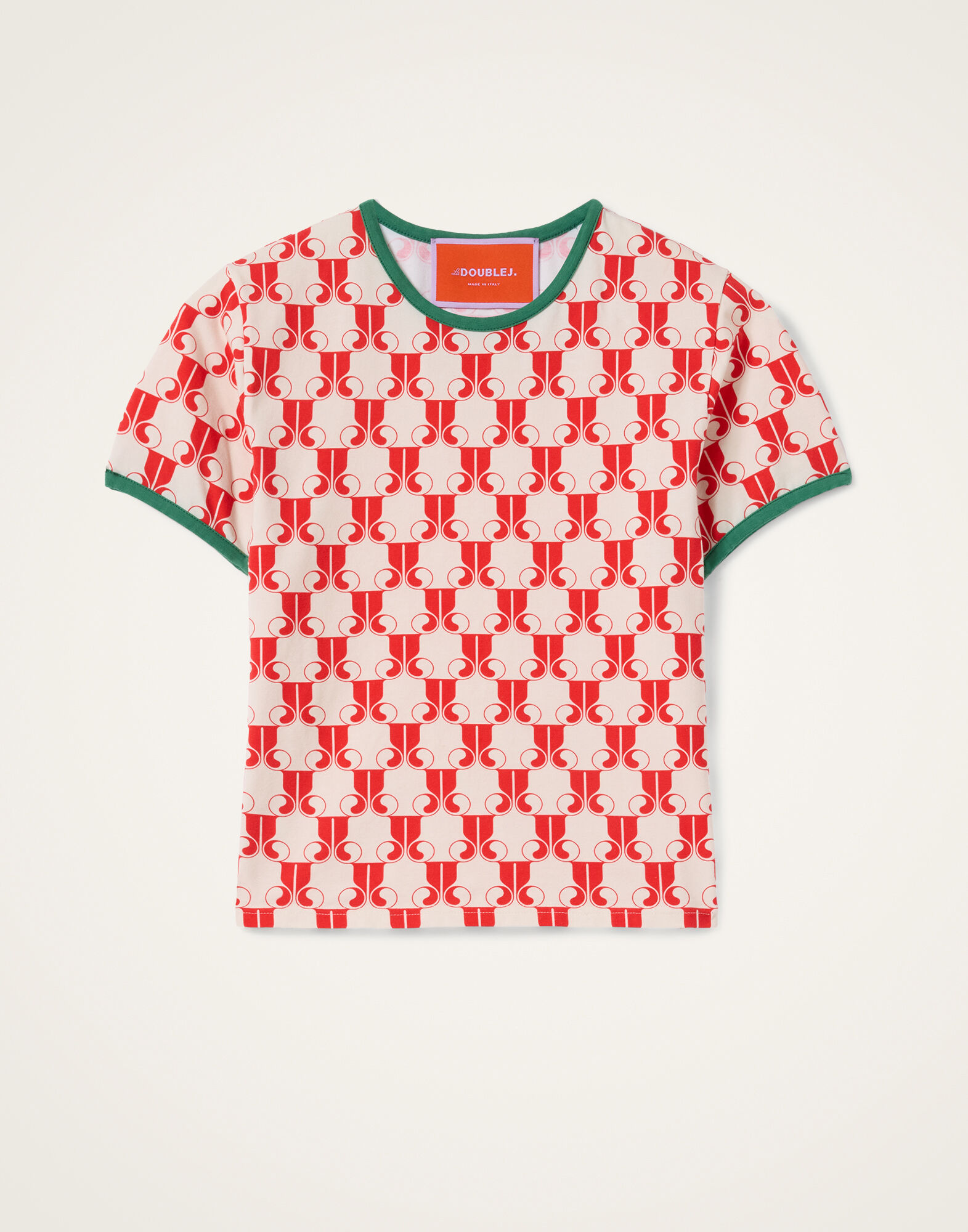 La DoubleJ The Cu-Tee Crop La DoubleJ Monogram Red TSH0068JER076DJM01RE01