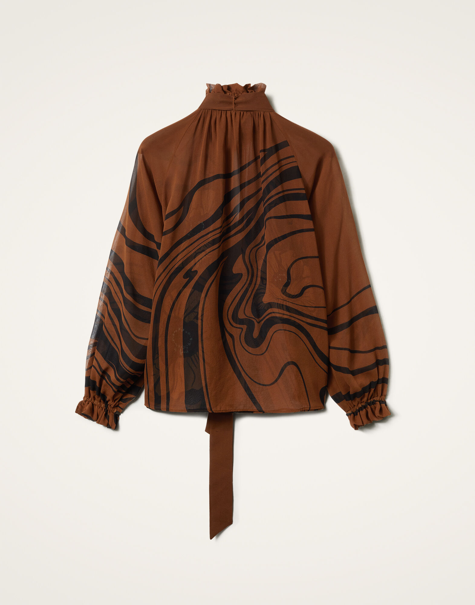 La DoubleJ Cerere Blouse Big Blooms Plac&eacute;e Brown SHI0086SIL014PFI06BR02