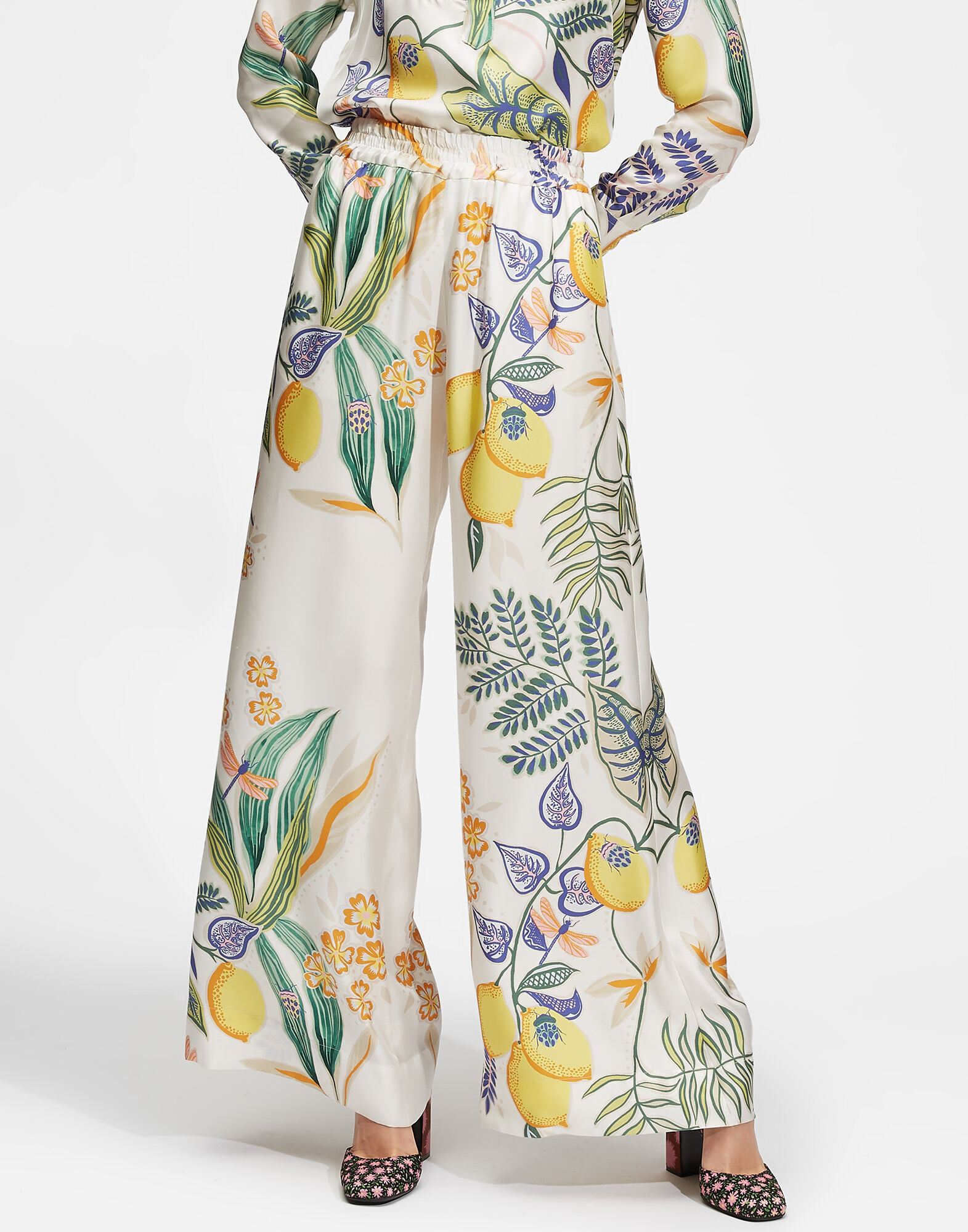 LaDoubleJ Palazzo Pants Botanical TRO0026SIL006BOT0001