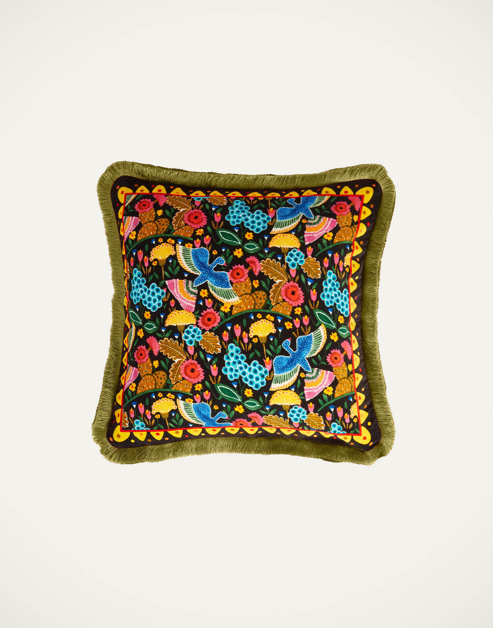 La DoubleJ Velvet Cushion Colombo Black CUS0012COT060COL06BL01