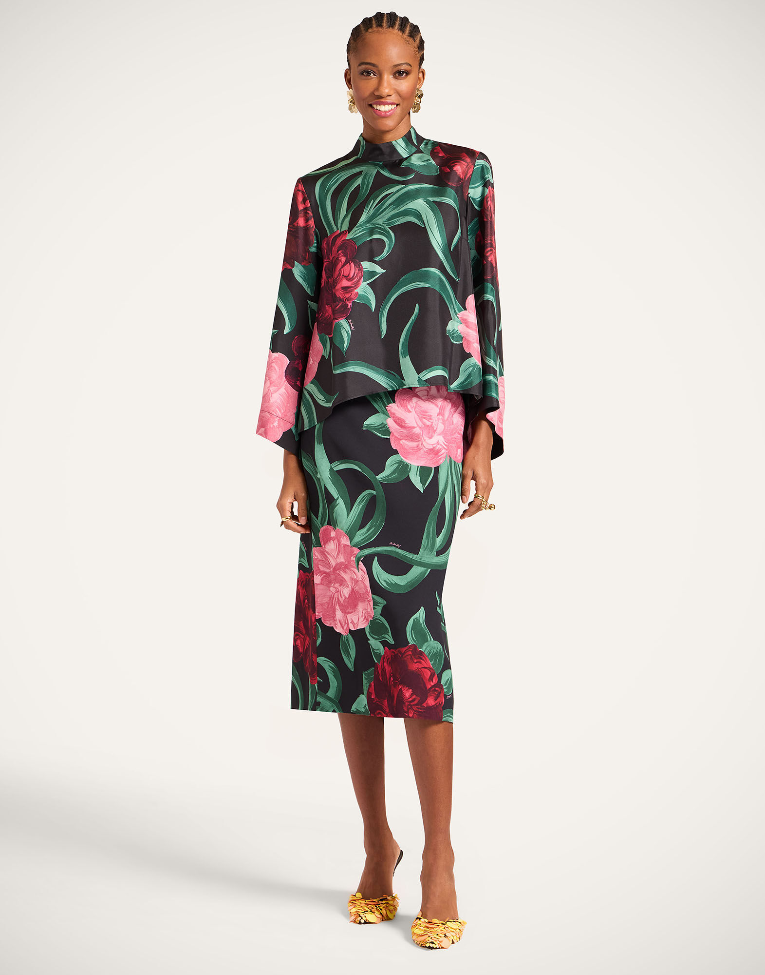 La DoubleJ Make An Exit Top Peony Black TOP0179SIL001PEO05BL01