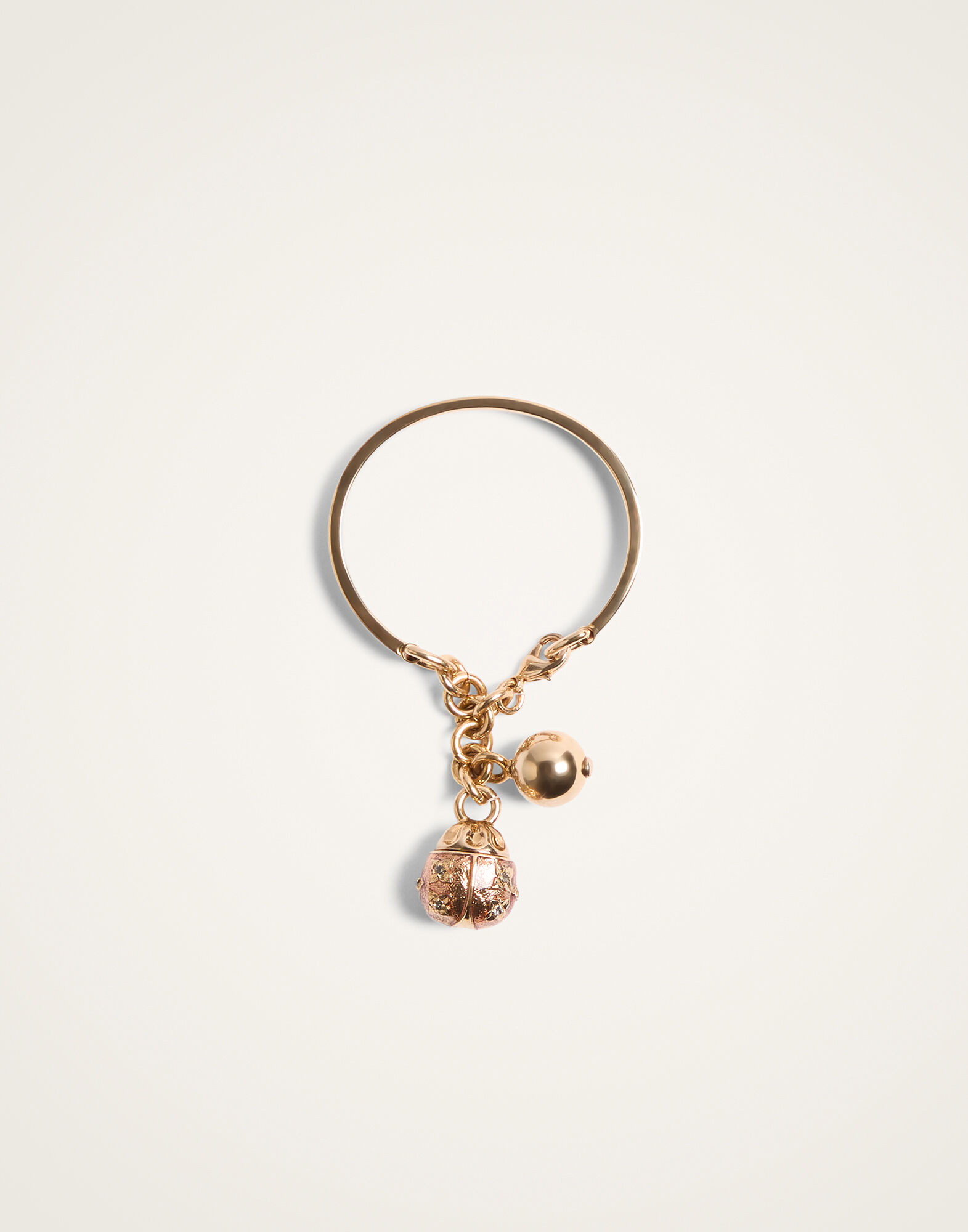 La DoubleJ Lady Scarab Bangle 24K Gold Plate & Rhinestone BAC0015MET002SOLIDPI01