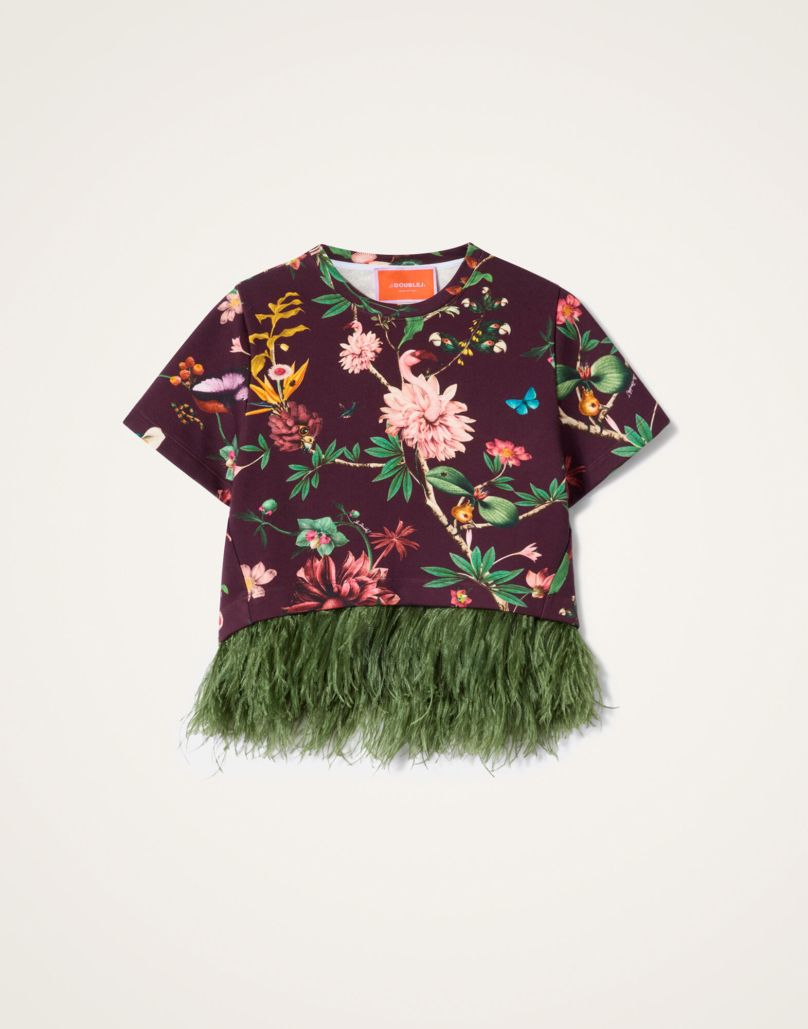 La DoubleJ La Scala Tee Zooflora Burgundy TSH0026JER039ZOF02RE02