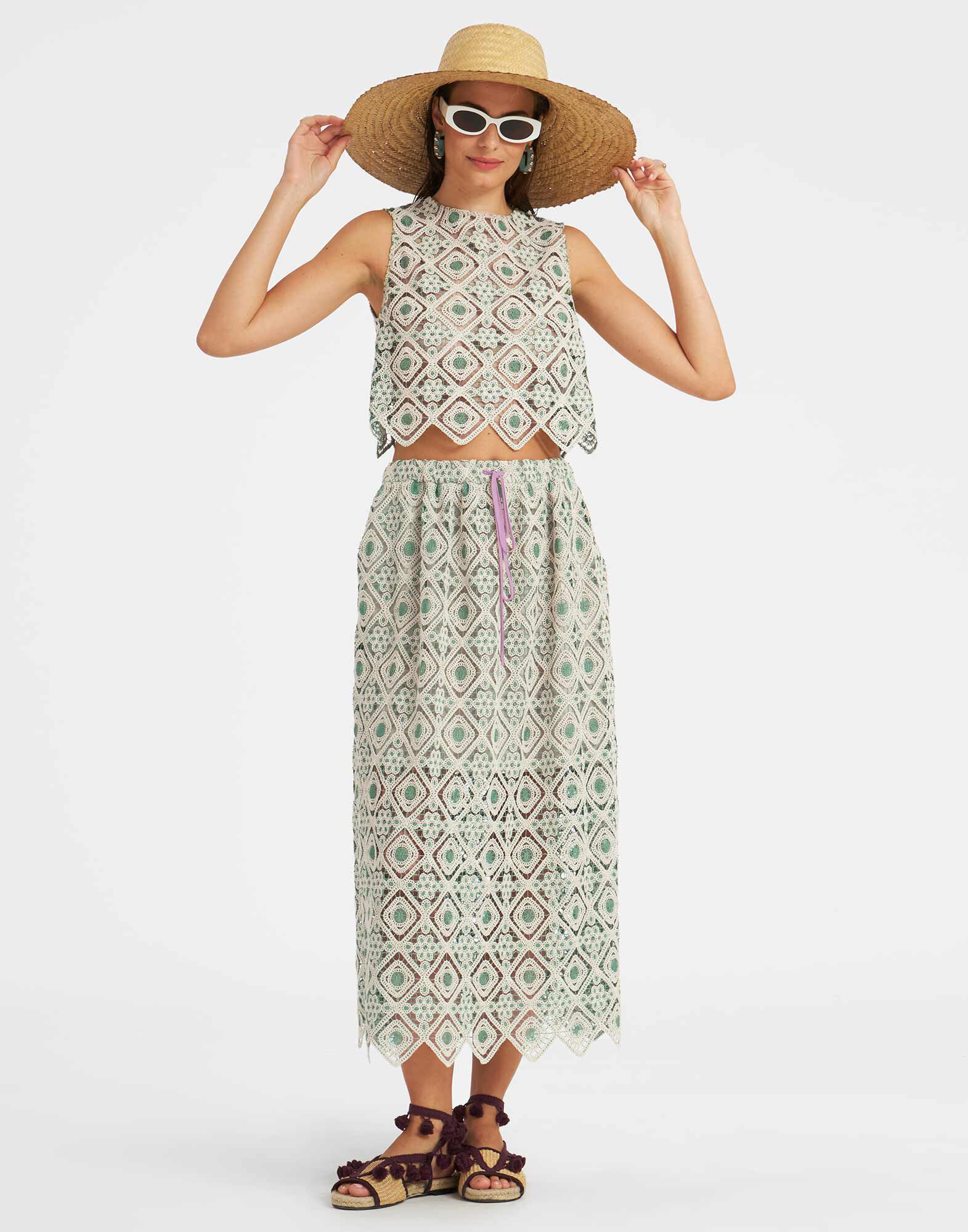 La DoubleJ Drawstring Skirt Agua Cream SKI0098JCQ078AGU01WH03