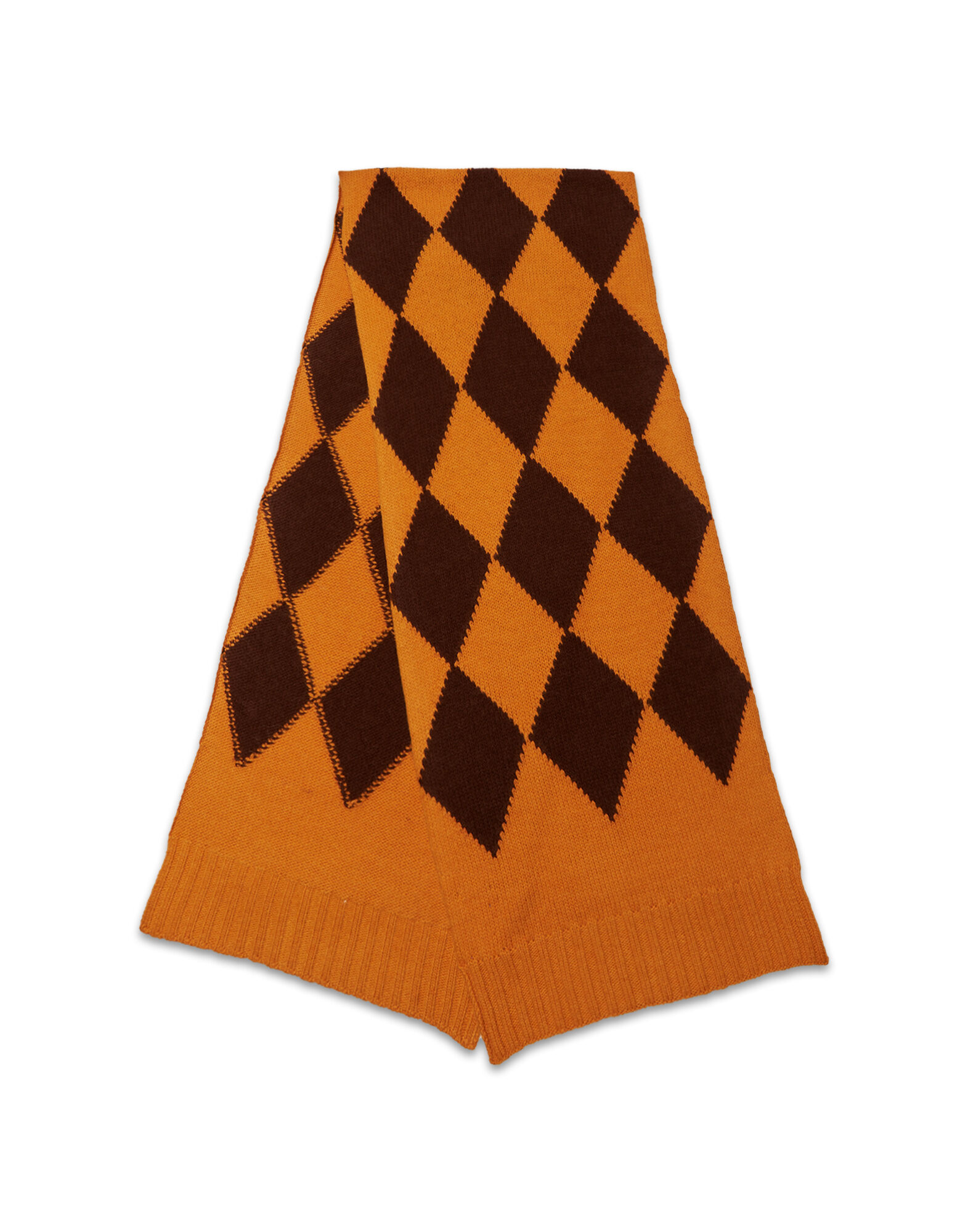 La DoubleJ Argyle Scarf Yellow / Brown SCA0029KNI064VAR0168