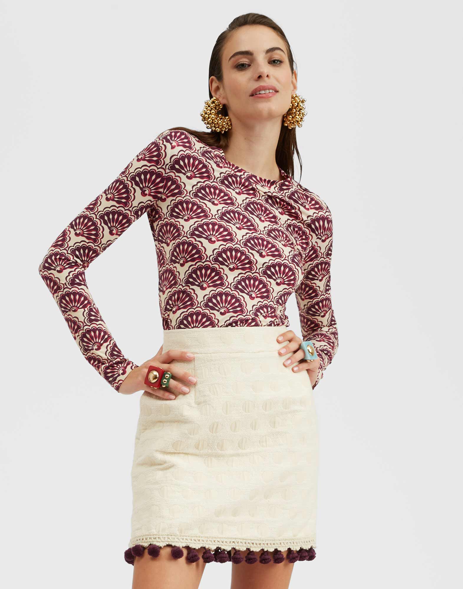 La DoubleJ Crew Top Fans Purple TOP0024JER005FAN01PU01