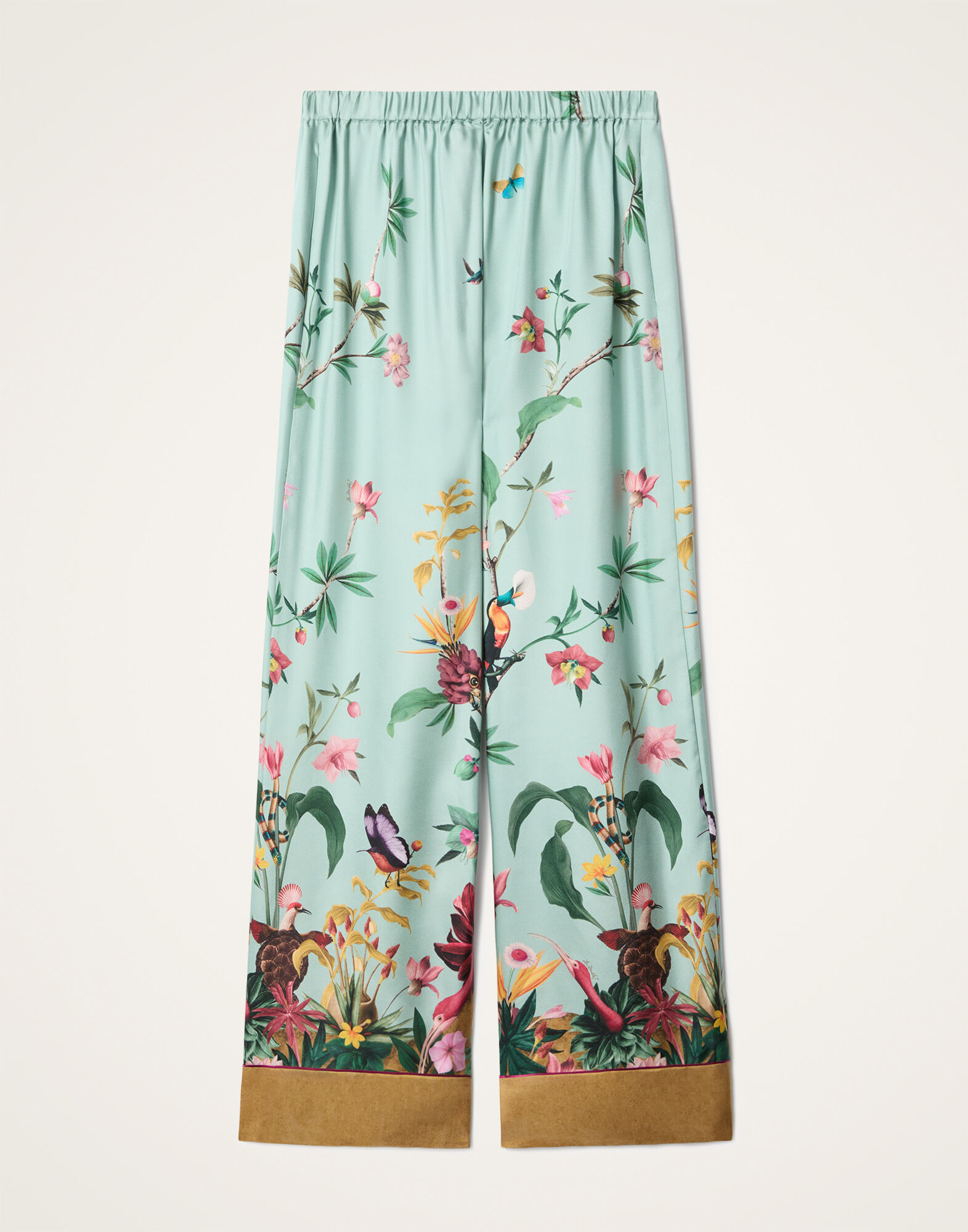 La DoubleJ Pajama Pants Zooflora Plac&eacute;e Light Blue TRO0116SIL001ZOF04BU01