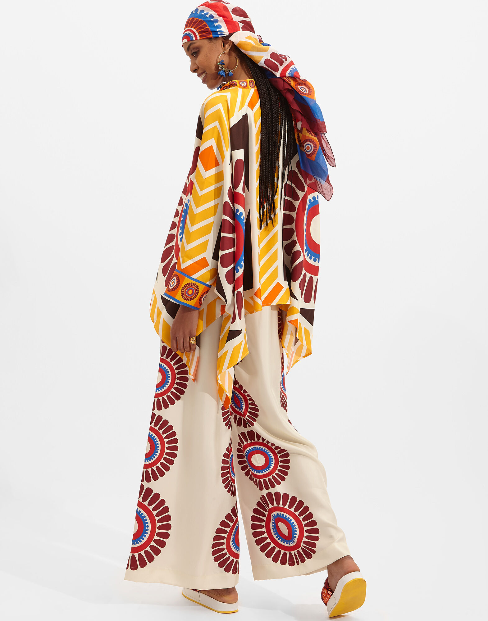 La DoubleJ Palazzo Pants Solar Plac&eacute;e TRO0026SIL006SOL0002