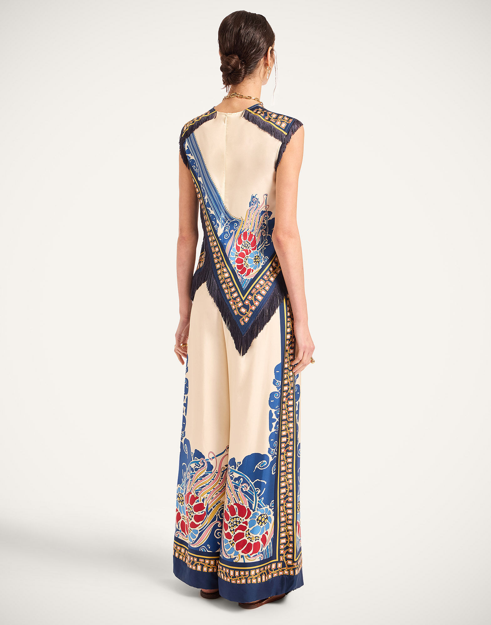 La DoubleJ Palazzo Pants Lemuria Plac&eacute;e Blue TRO0026SIL006LEM02BU03