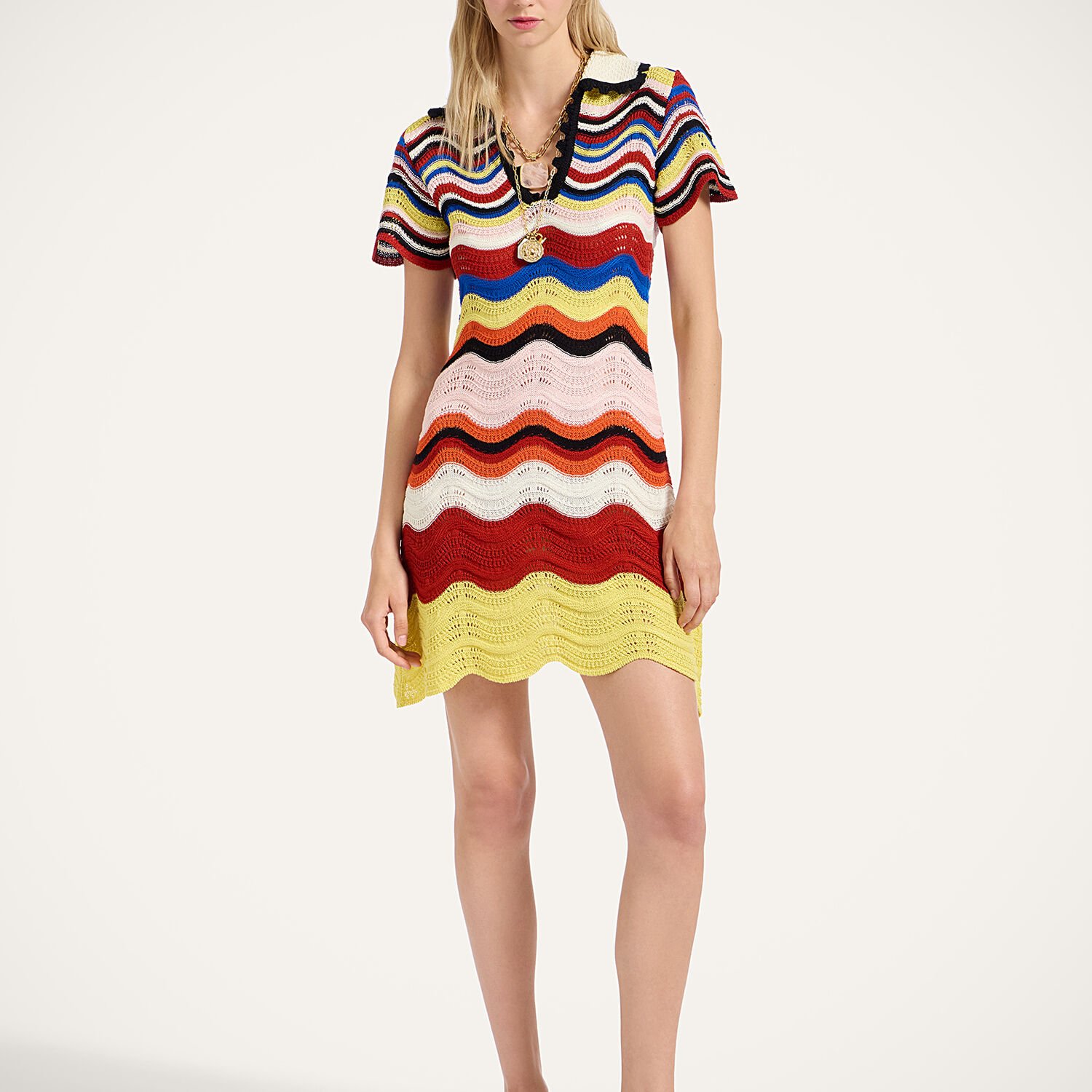 La Double J Chevron Mini Dress