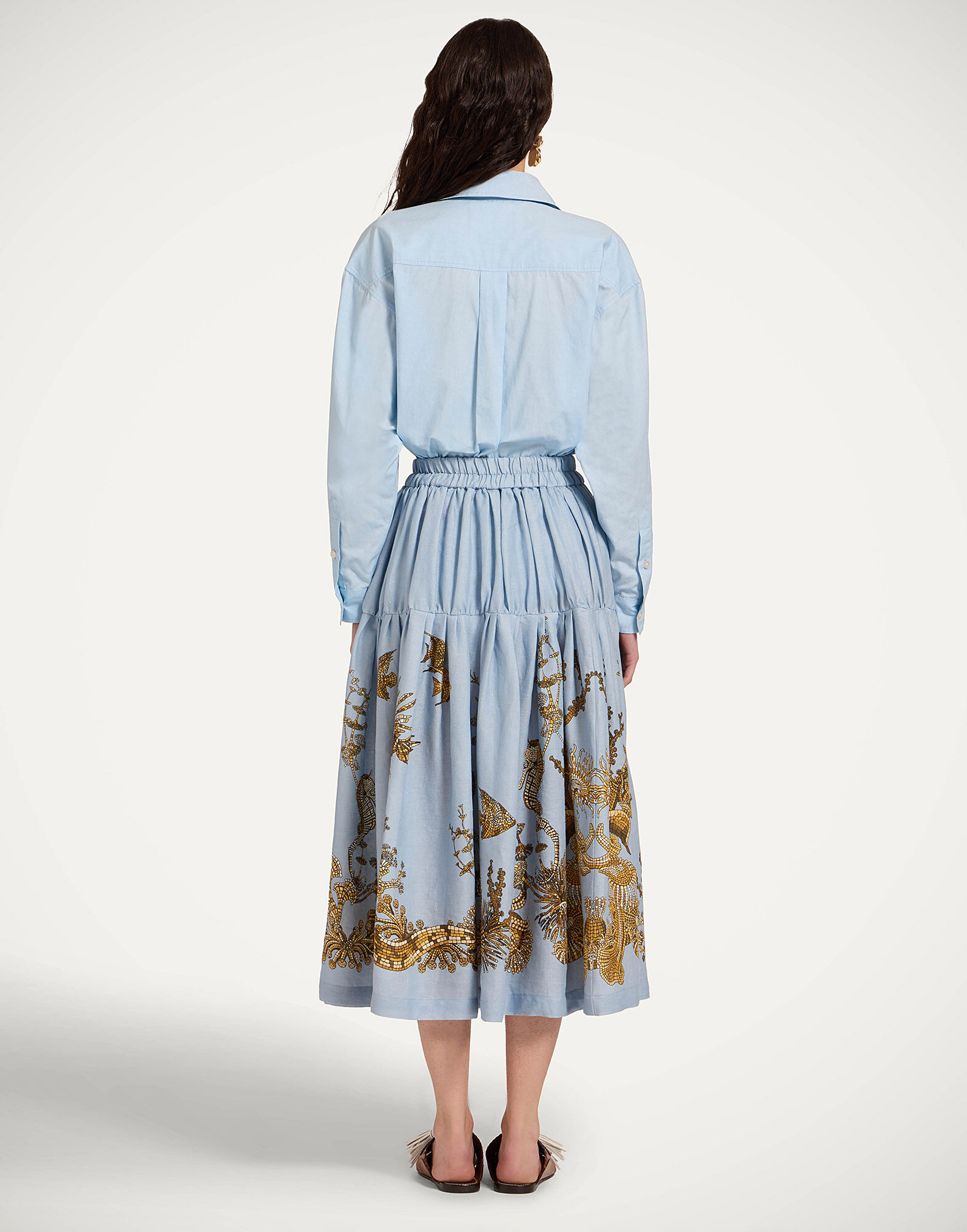 La DoubleJ Gala Skirt Oceania Plac&eacute;e Light Blue SKI0207LIN014OCE01BU01