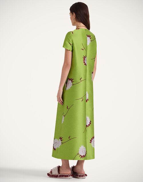 La Doublej Back in Stock Women - Swing Dress Derby Lime L 83% Polyester 9% Cotton 5% Silk 3% Polyamide