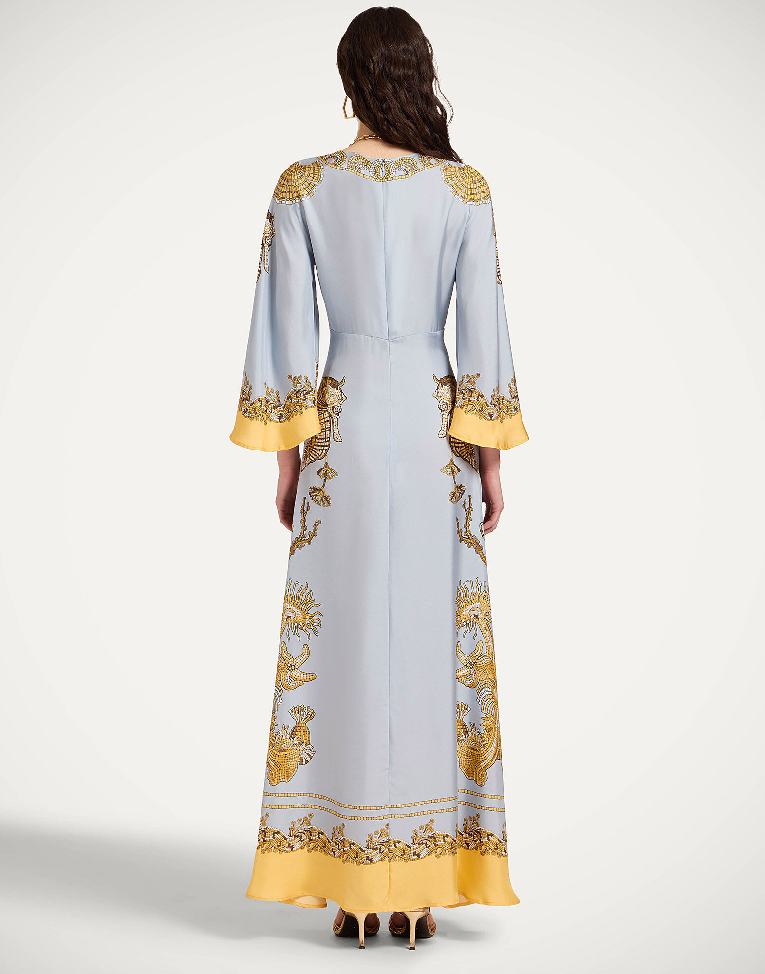 La DoubleJ Long Sorella Dress Oceania Plac&eacute;e Light Blue DRE0923SIL026OCE01BU01