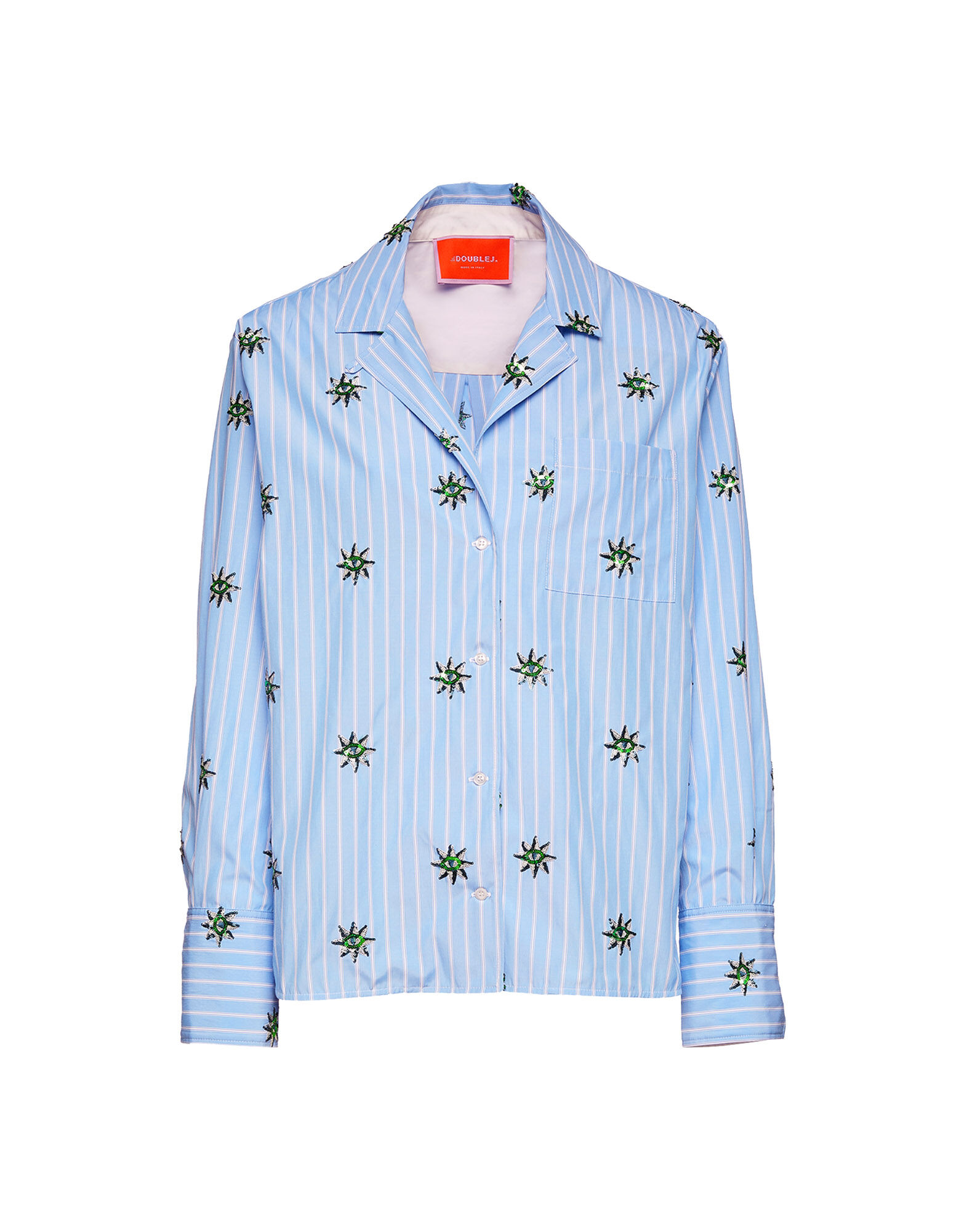 La DoubleJ Milano Shirt Third Eye Embroidered SHI0066EMB009THE02BU01