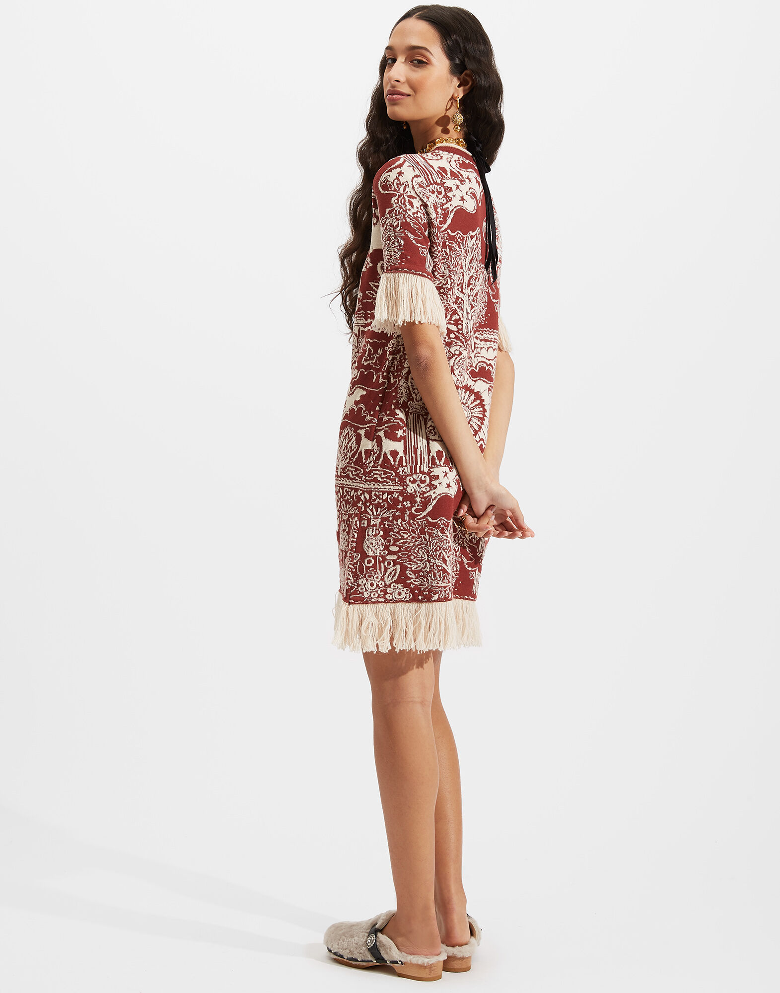 La DoubleJ Jacquard Mini Dress Ionic Rust DRE0310KNI042VAR0075